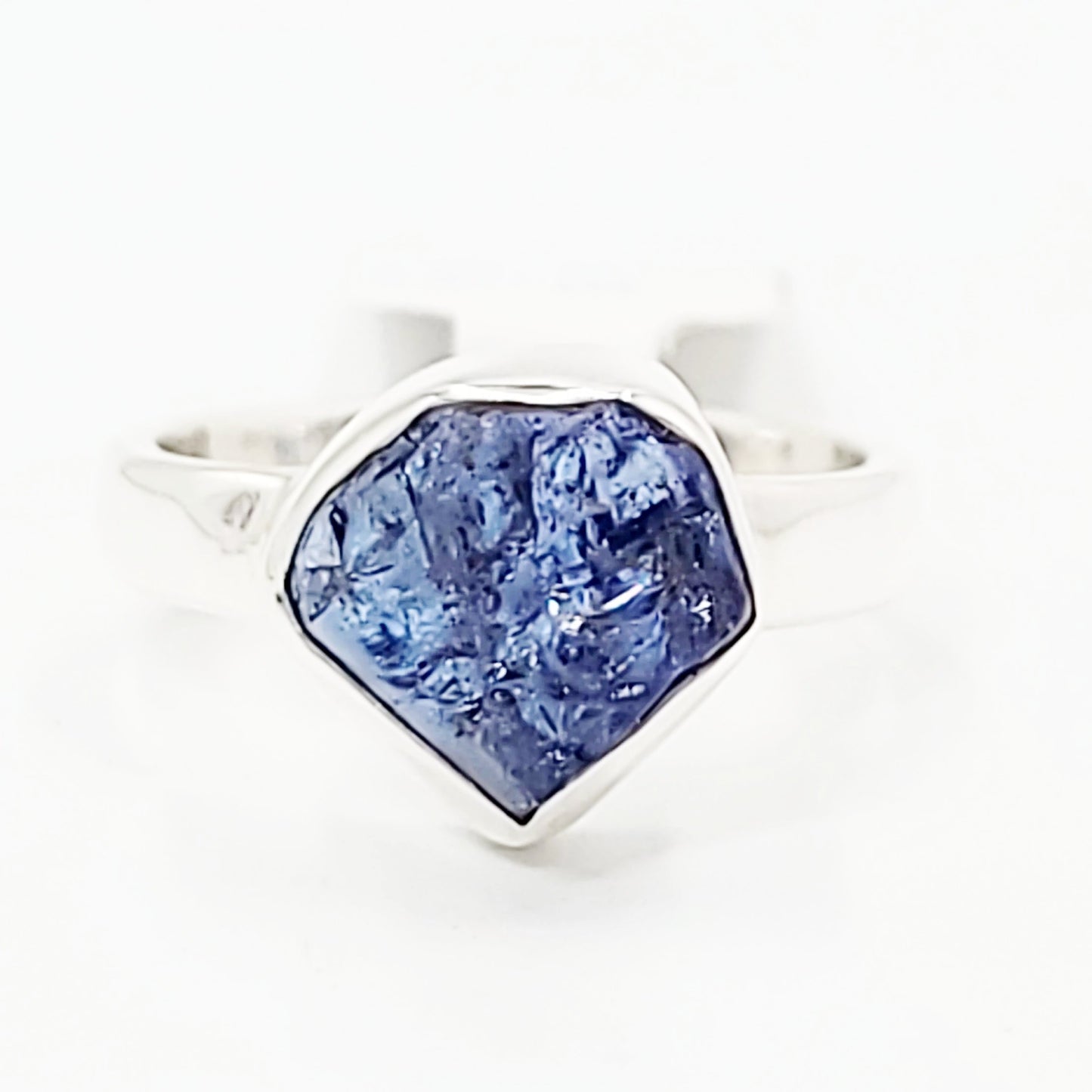 Tanzanite Ring Sterling Silver Rough Stone - Elevated Metaphysical