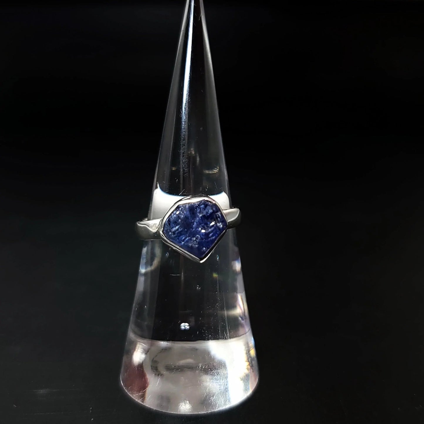 Tanzanite Ring Sterling Silver Rough Stone - Elevated Metaphysical