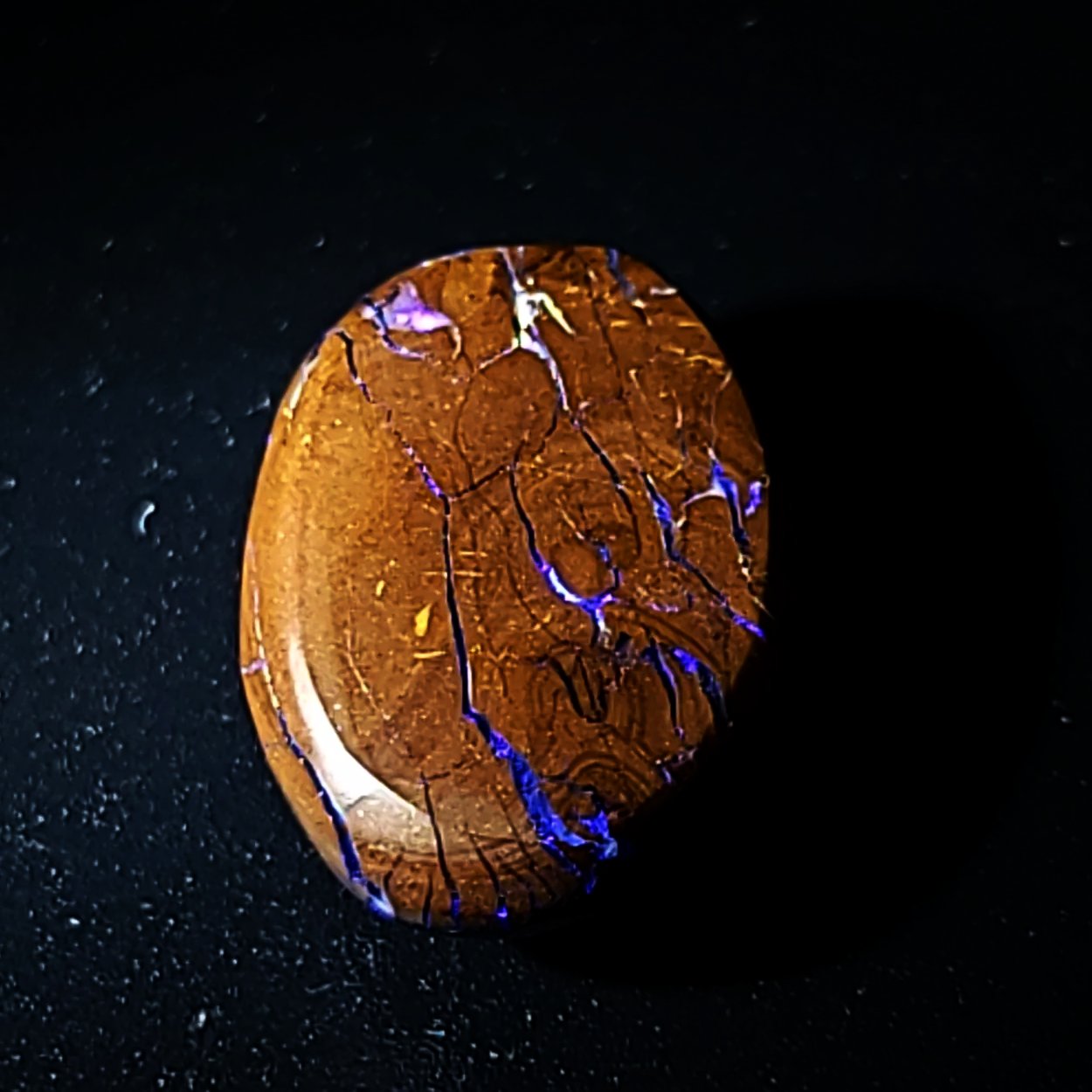 Purple Boulder Opal 12.8ct Cabochon Winton Matrix Round Polished Cut Stone - Elevated Metaphysical