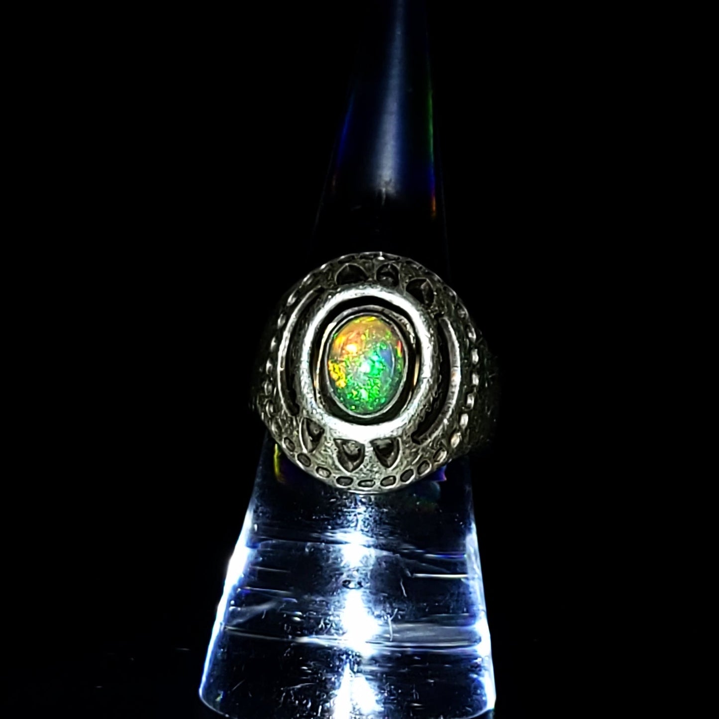 Opal Ring 2.5 ct Sterling Silver Band .999