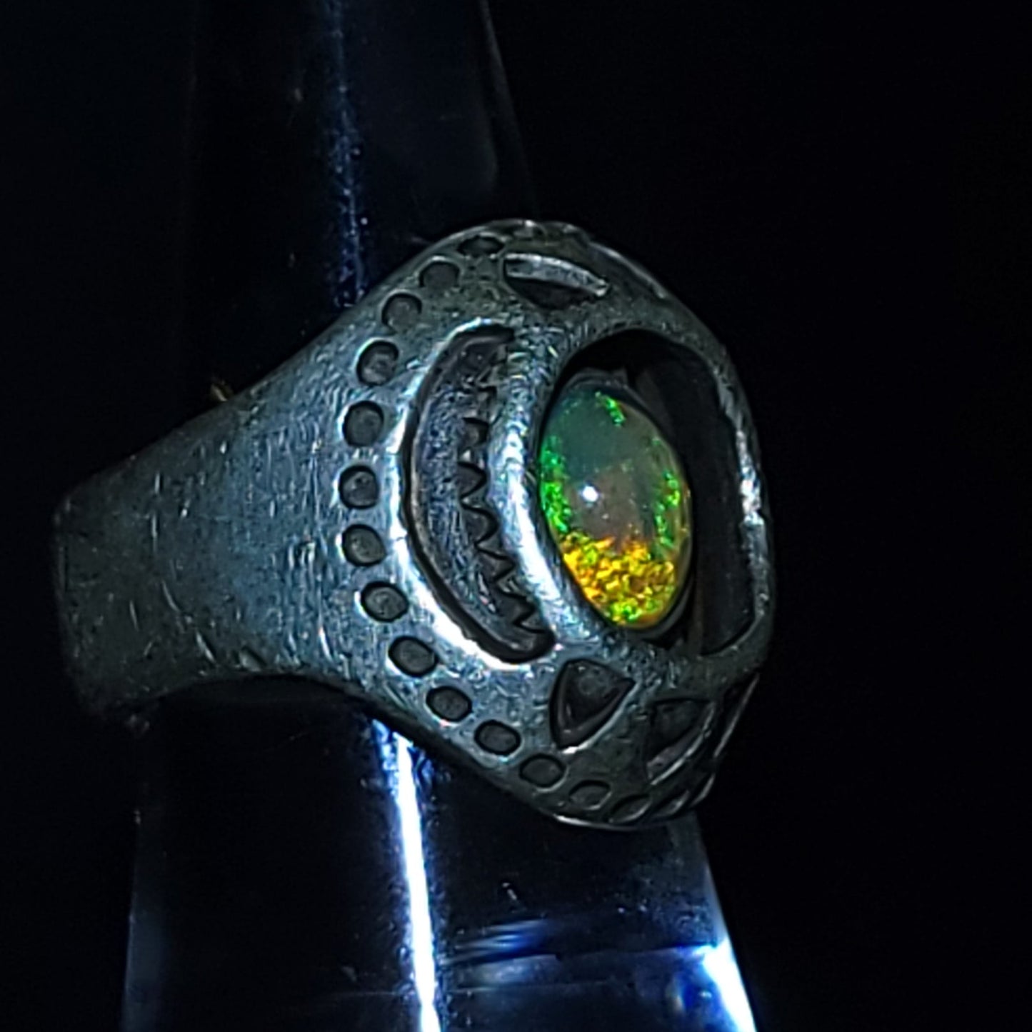 Opal Ring 2.5 ct Sterling Silver Band .999