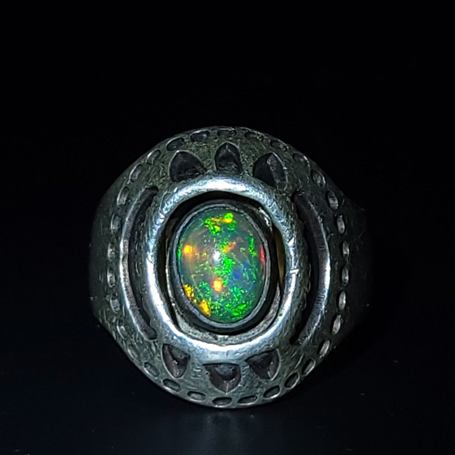 Opal Ring 2.5 ct Sterling Silver Band .999