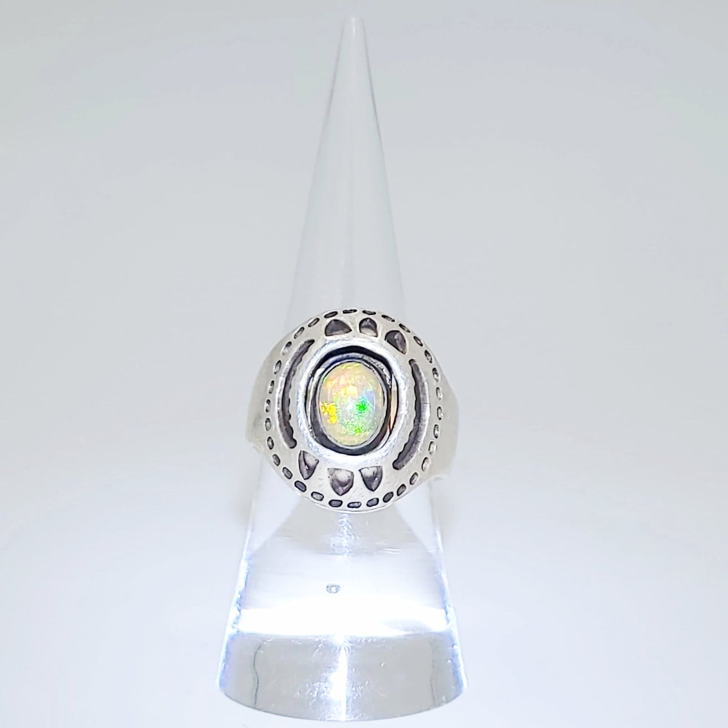 Opal Ring 2.5 ct Sterling Silver Band .999