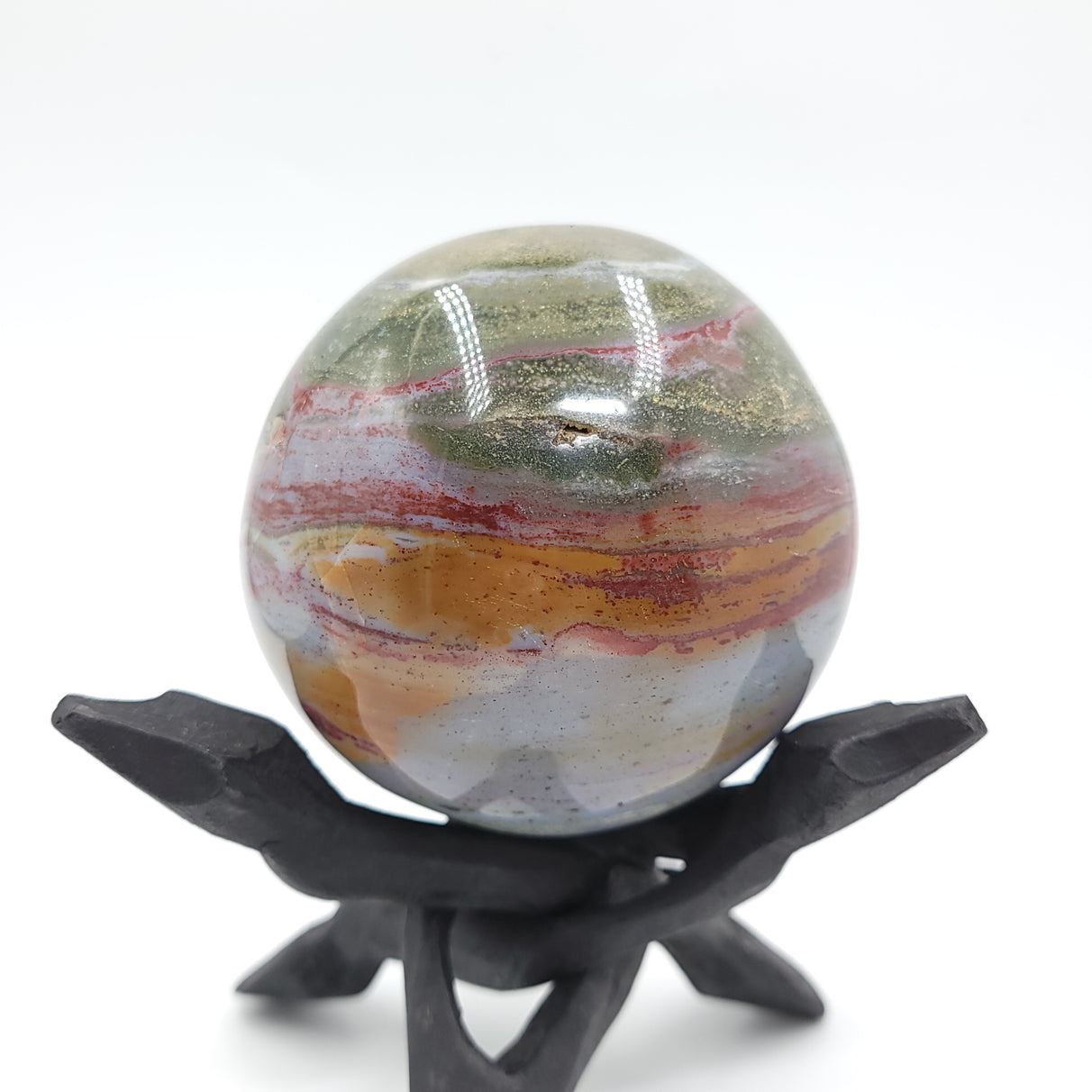 Ocean Jasper Sphere 90mm 3.55" 34.1oz 967g - Elevated Metaphysical