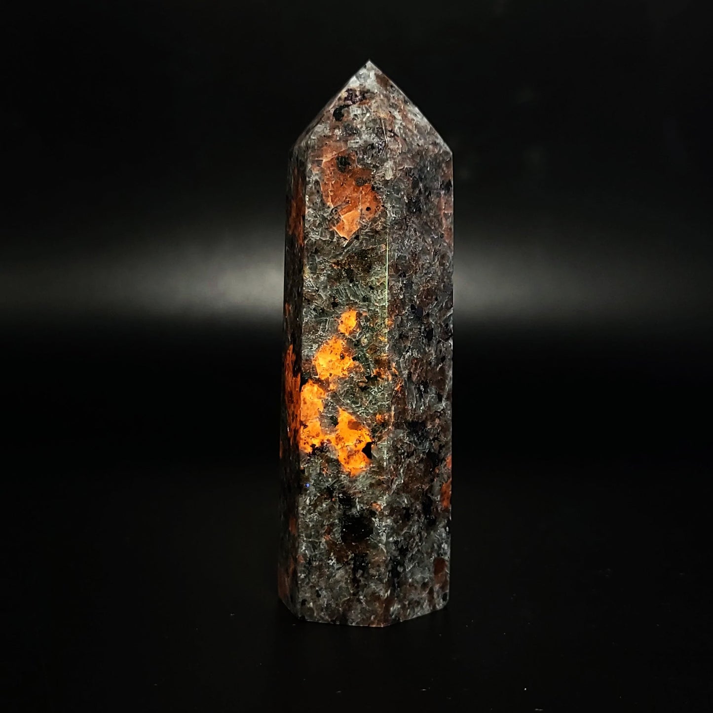 Yooperlite Tower Point 90mm 100g Emberlite Point - Elevated Metaphysical