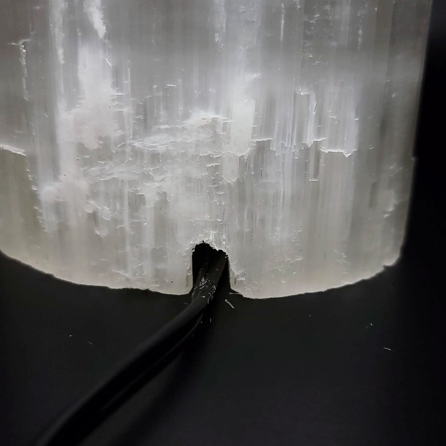 Selenite Tower Lamp Twin Iceberg Tier Rough 20cm 8"