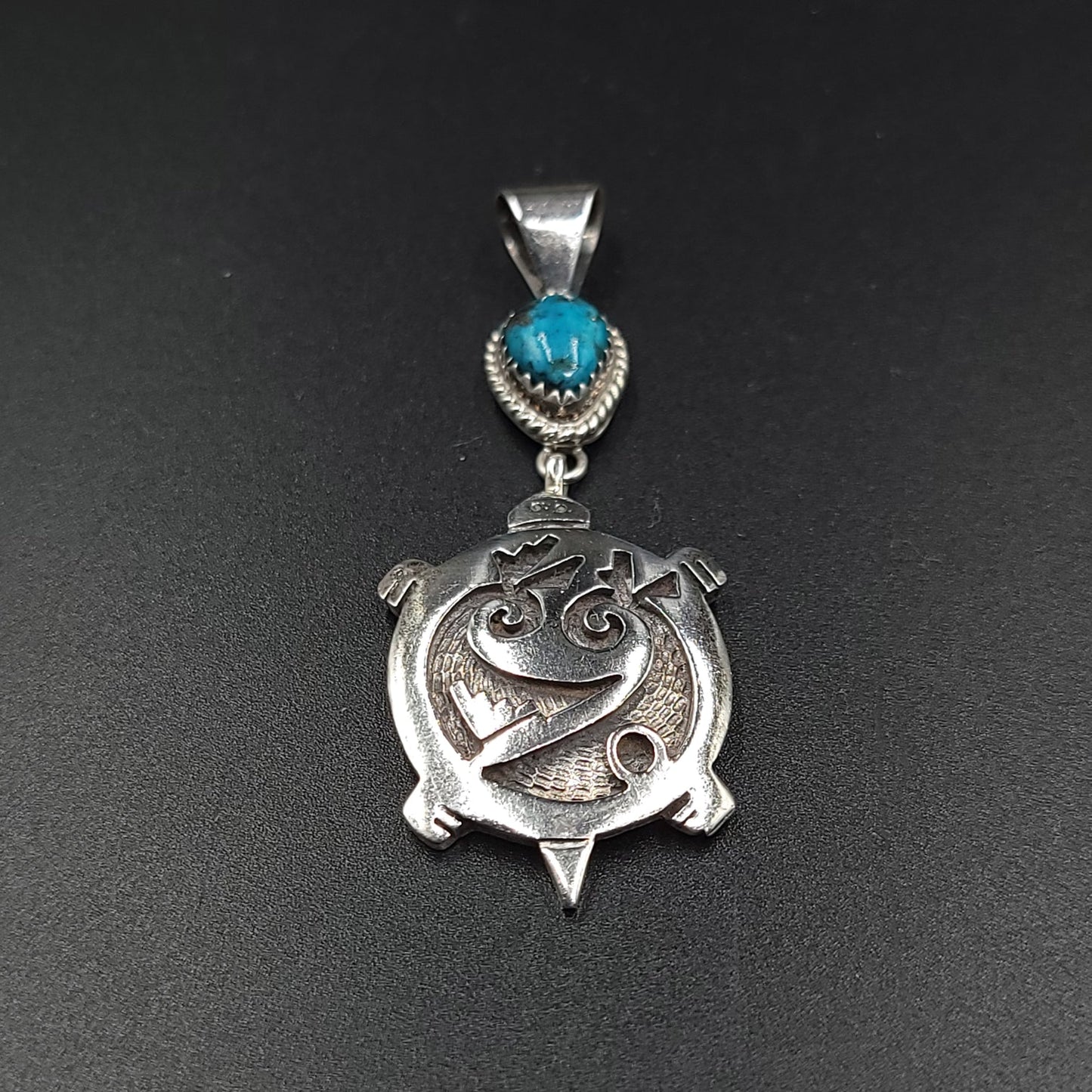 Turquoise Turtle Sterling Silver Pendant - Elevated Metaphysical