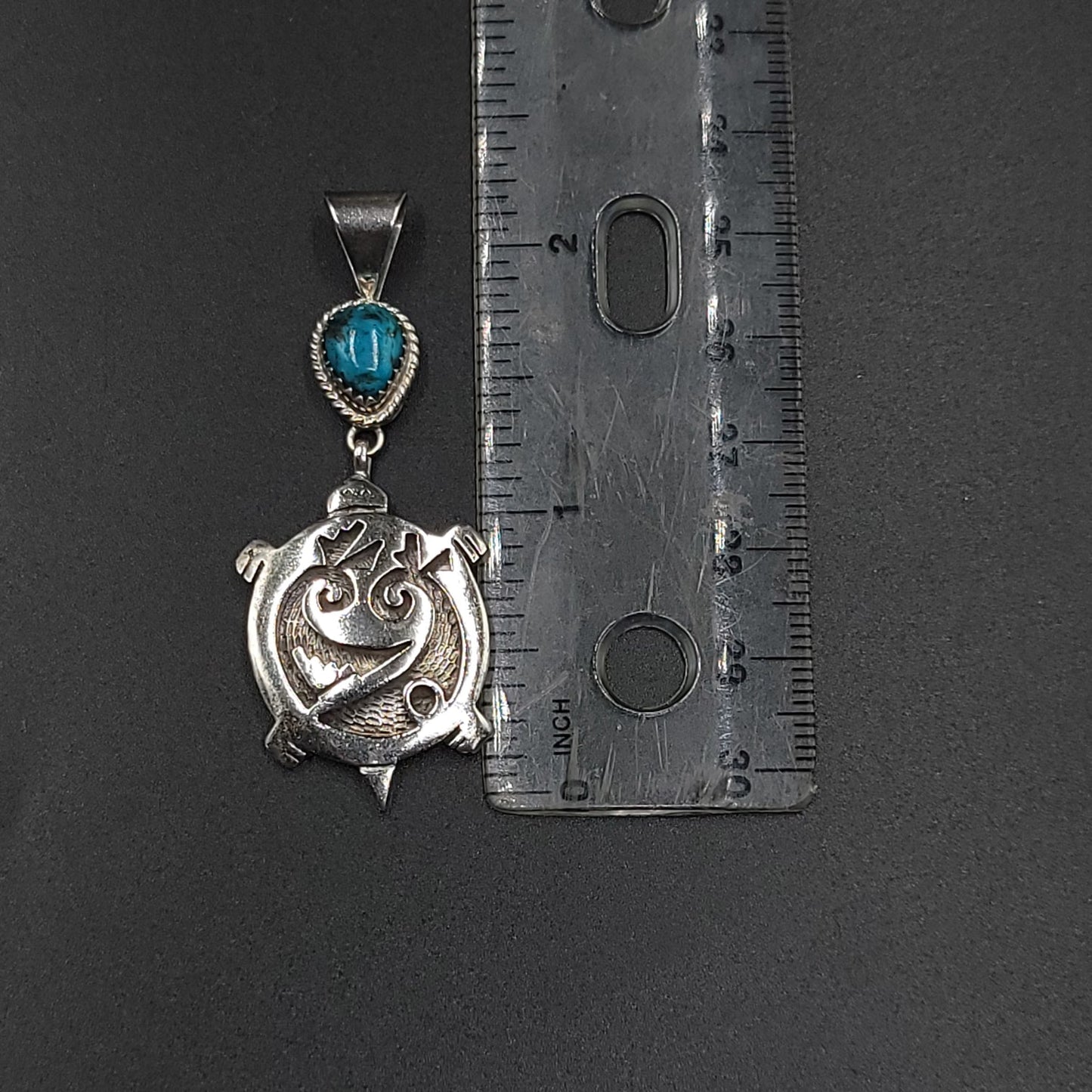 Turquoise Turtle Sterling Silver Pendant - Elevated Metaphysical