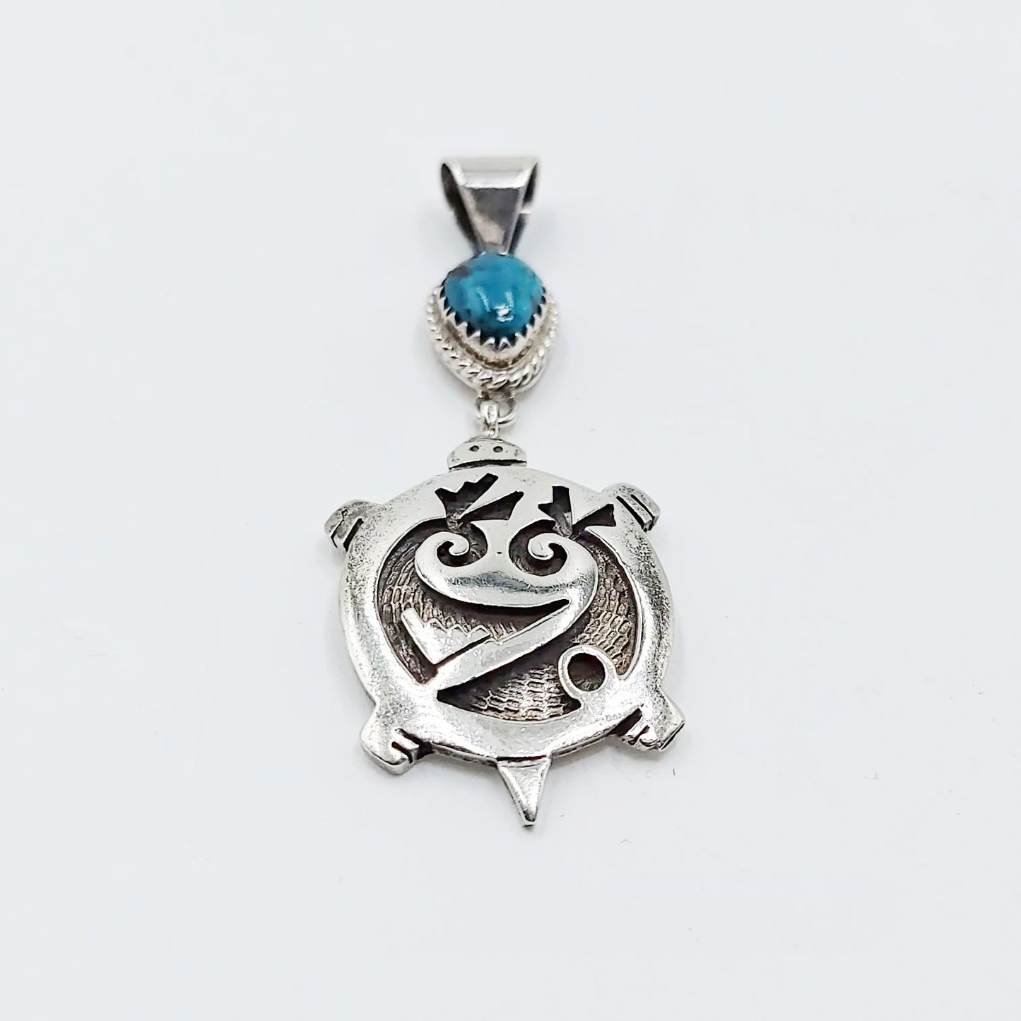 Turquoise Turtle Sterling Silver Pendant - Elevated Metaphysical