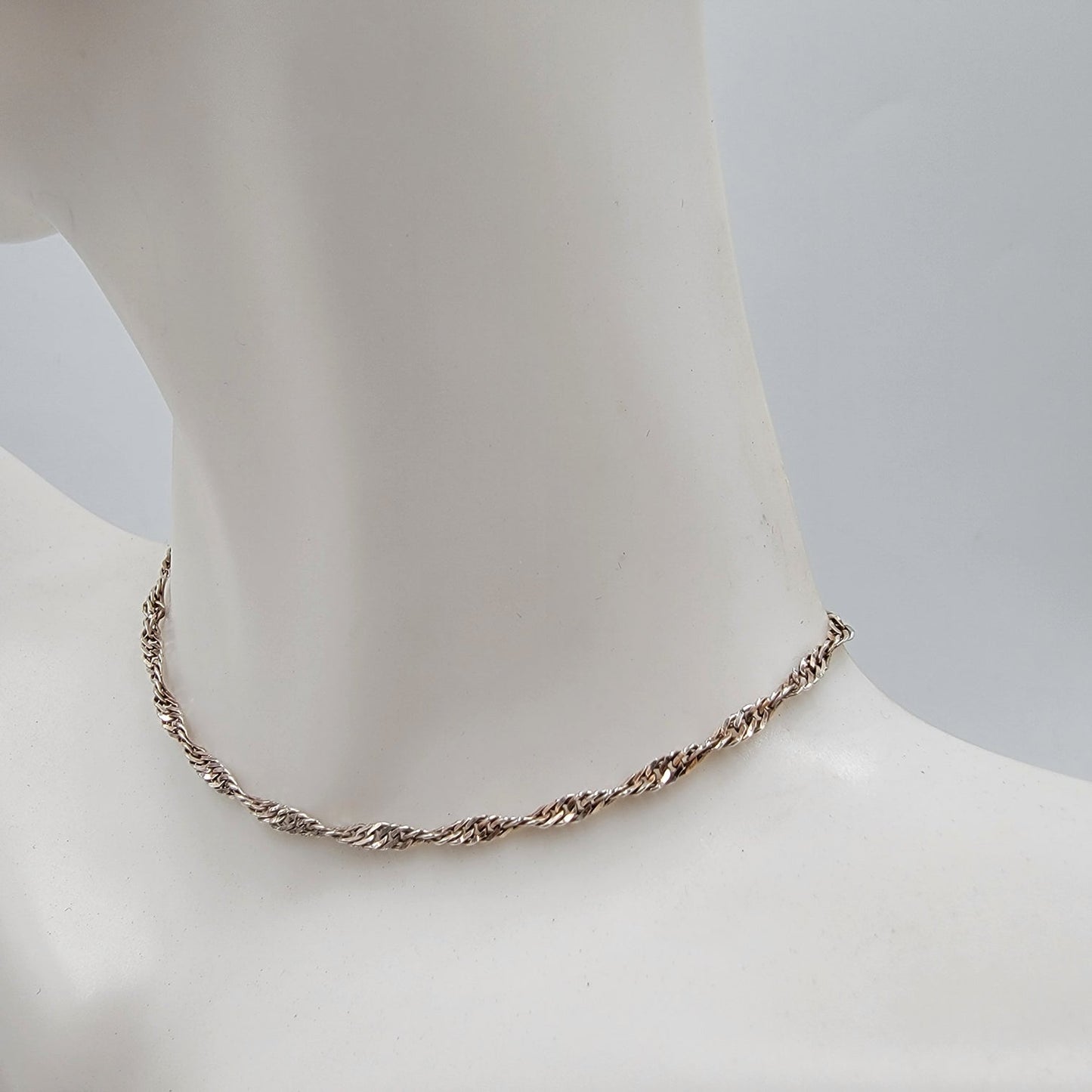 Sterling Silver Twisted Rope Bracelet 7.25" 1.5g 2.0mm