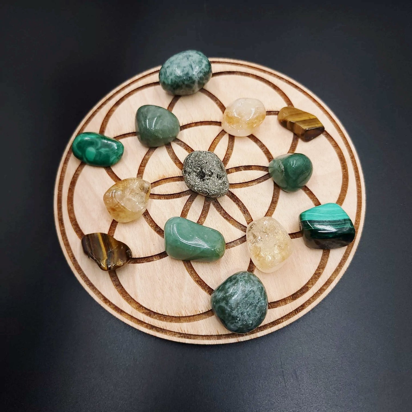 Money Crystal Grid Board Set Scrying Board