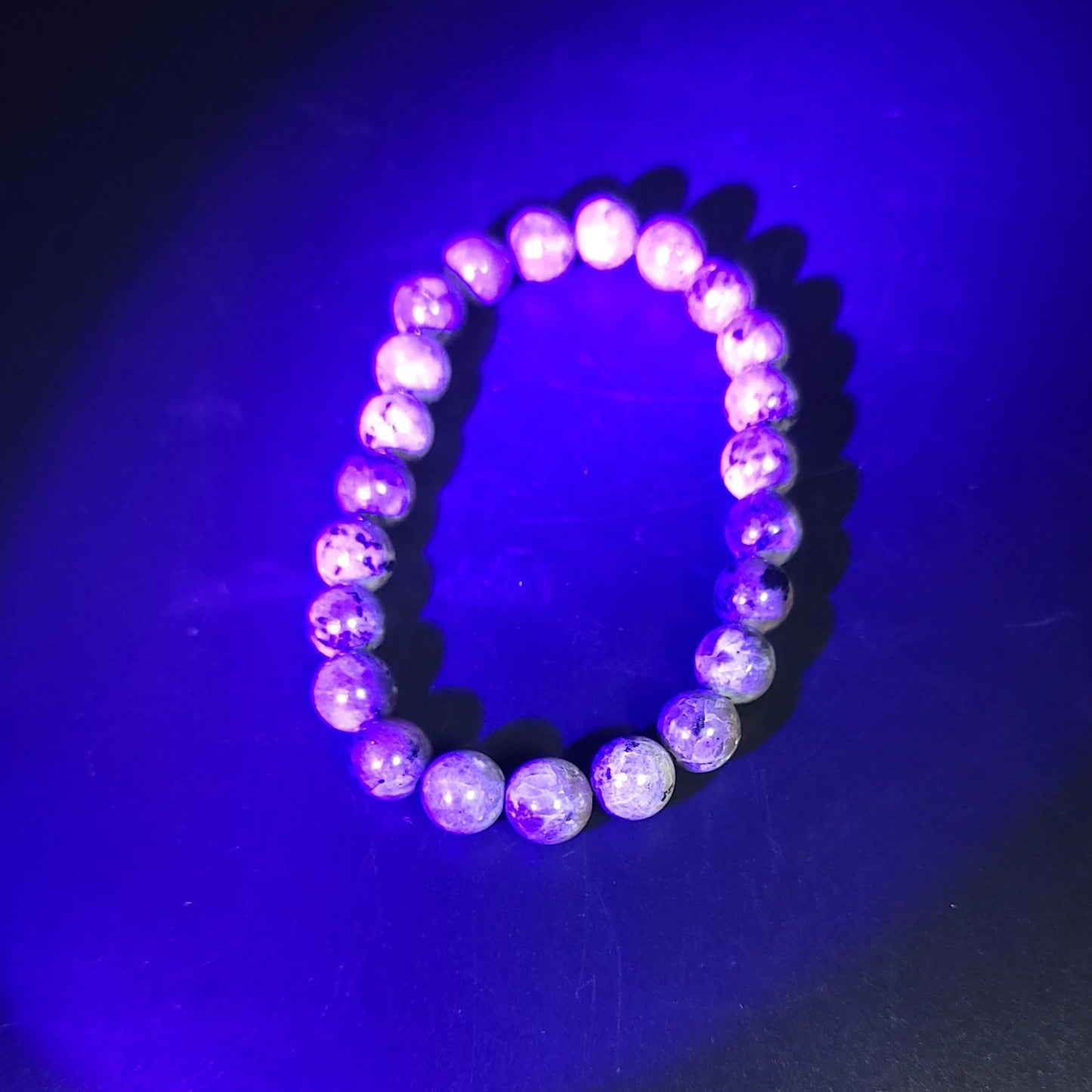 Yooperlite Bead Bracelet 8mm Emberlite UV Fluorescent