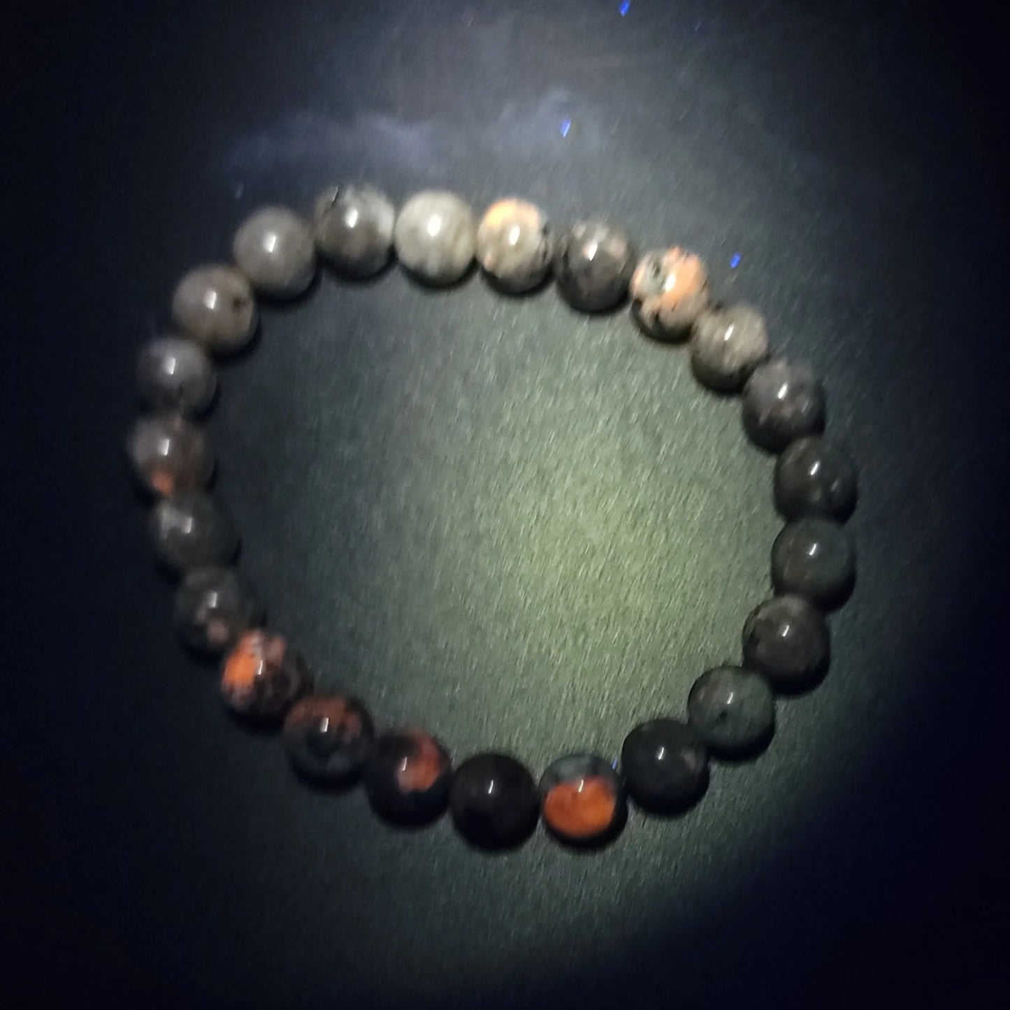 Yooperlite Bead Bracelet 8mm Emberlite UV Fluorescent