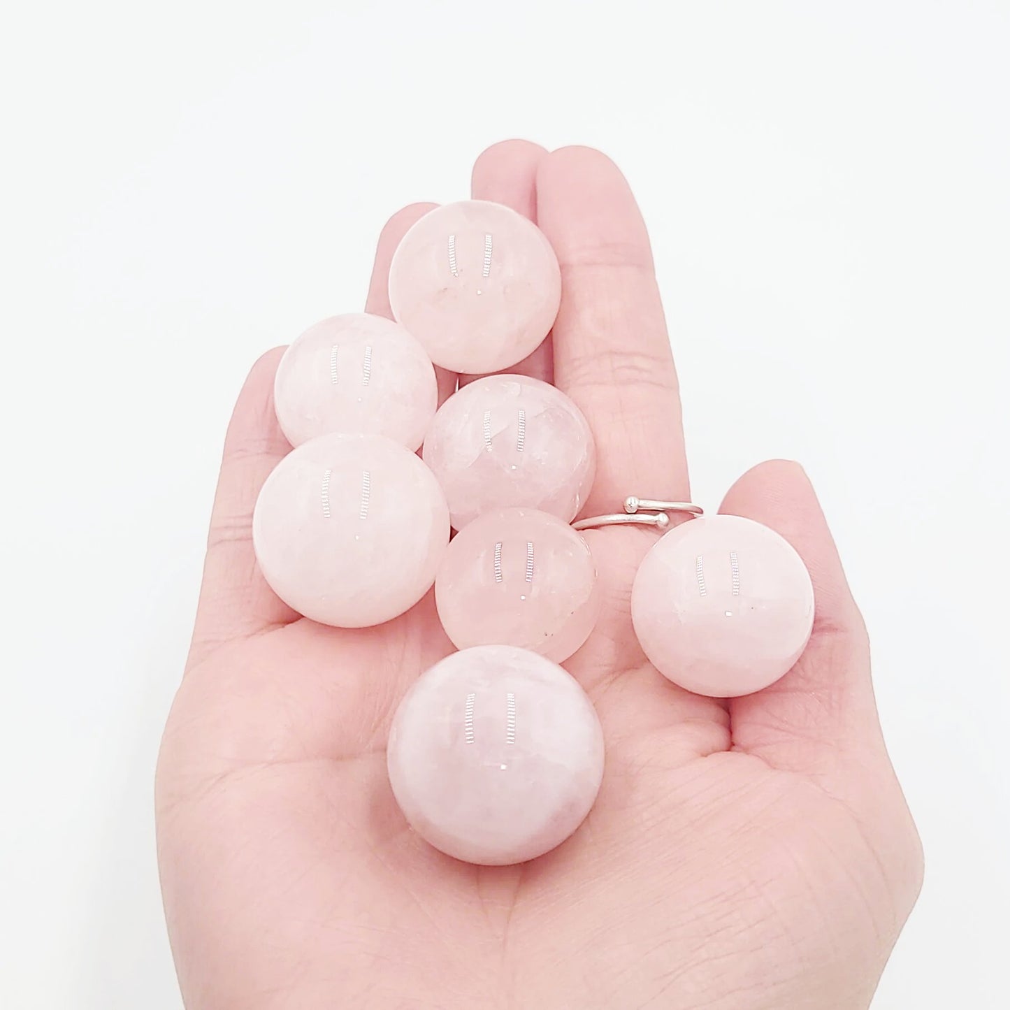 Rose Quartz Sphere 3" 25mm 0.75oz 20g - Elevated Metaphysical