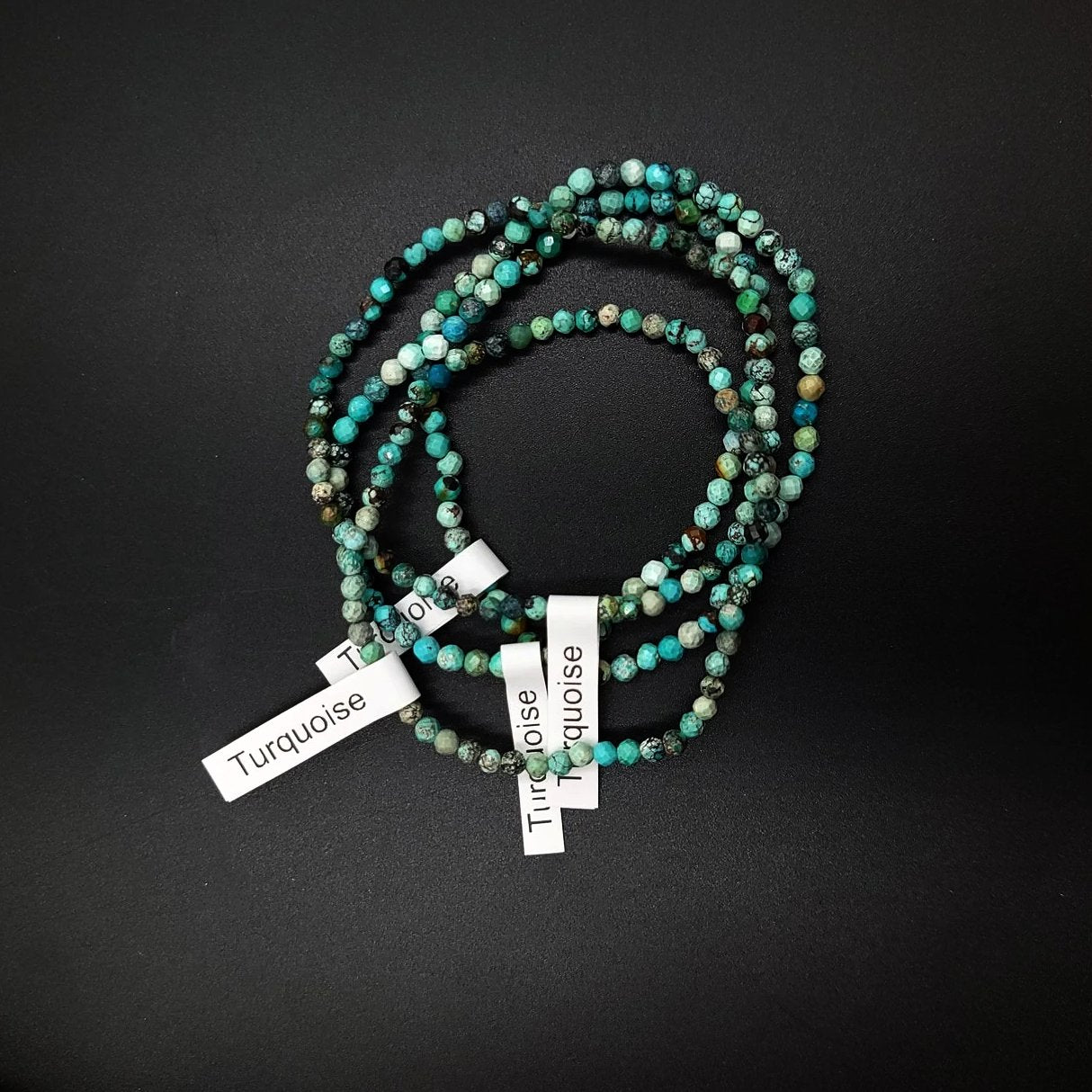 Turquoise Faceted Bead Bracelet 4mm