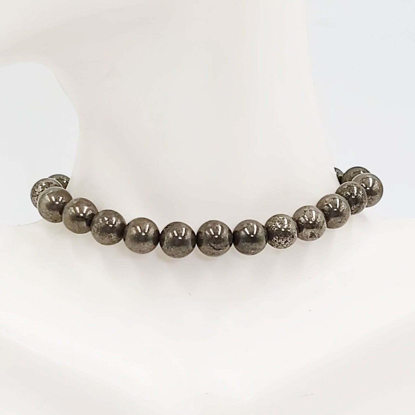 Pyrite Bead Bracelet 8mm - Elevated Metaphysical