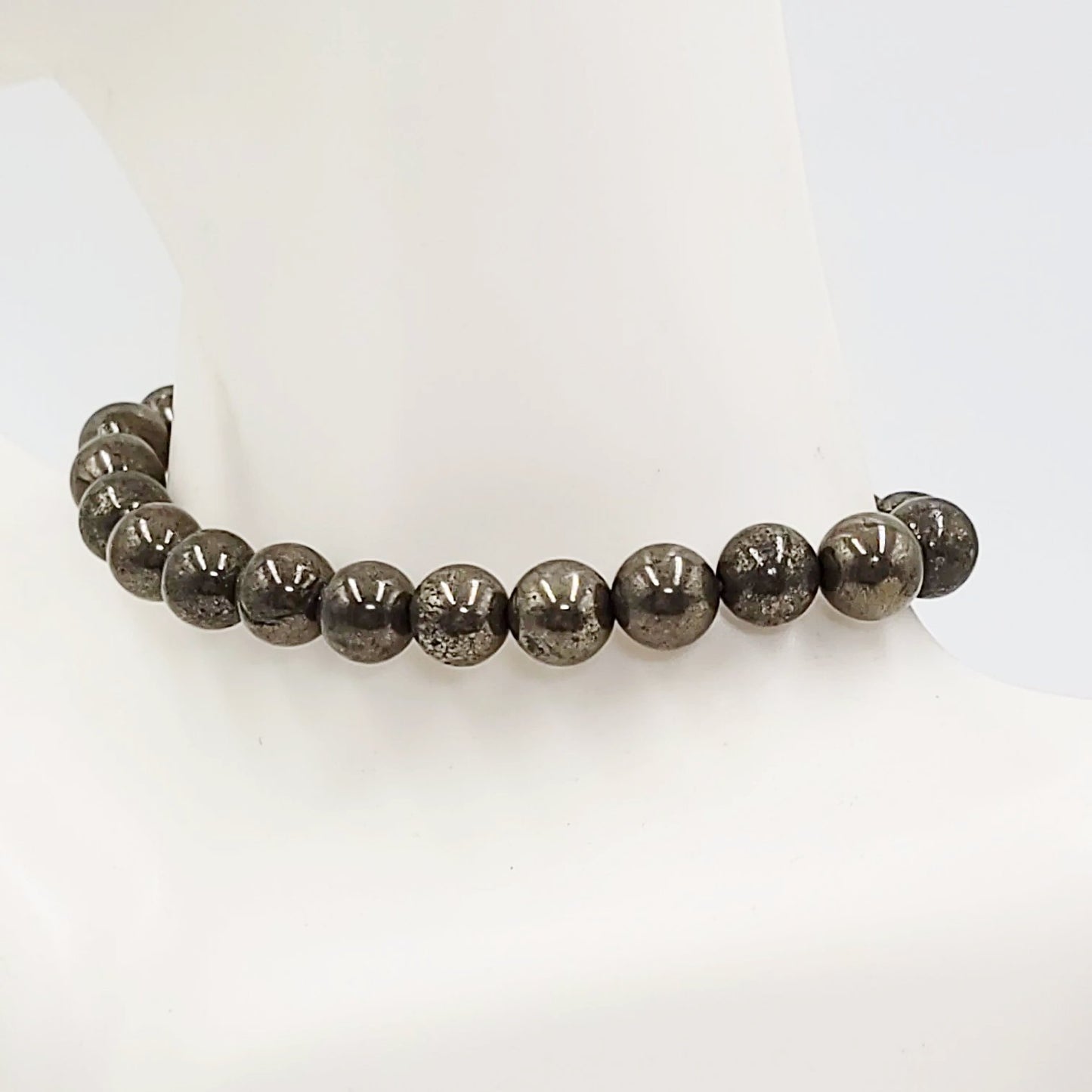 Pyrite Bead Bracelet 8mm - Elevated Metaphysical