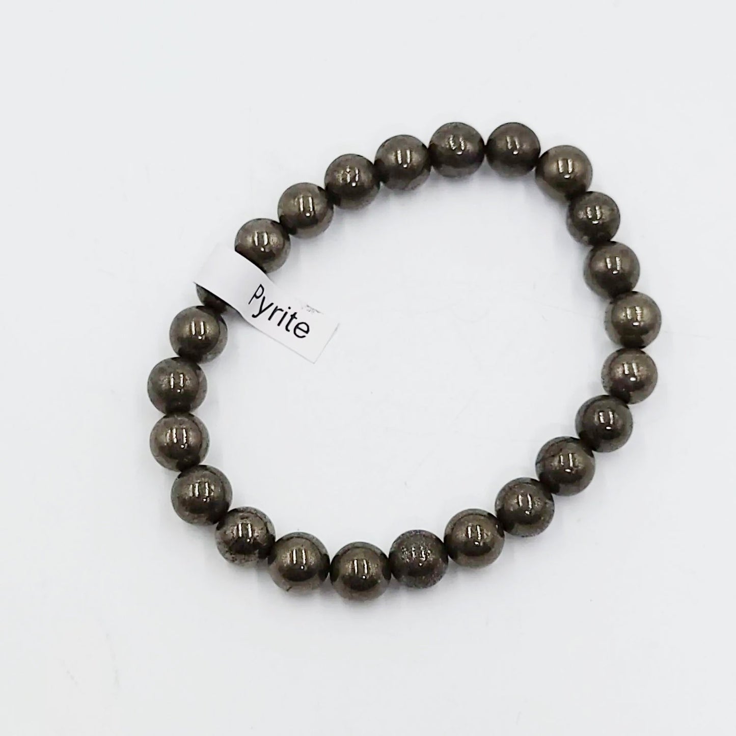 Pyrite Bead Bracelet 8mm - Elevated Metaphysical