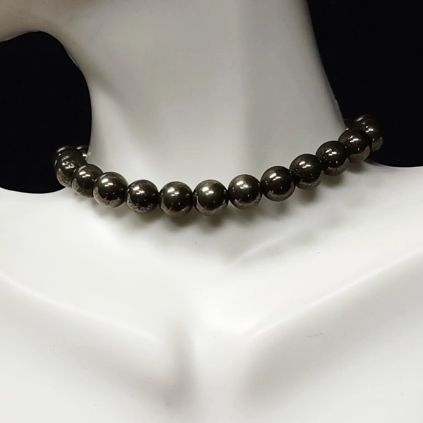 Pyrite Bead Bracelet 8mm - Elevated Metaphysical