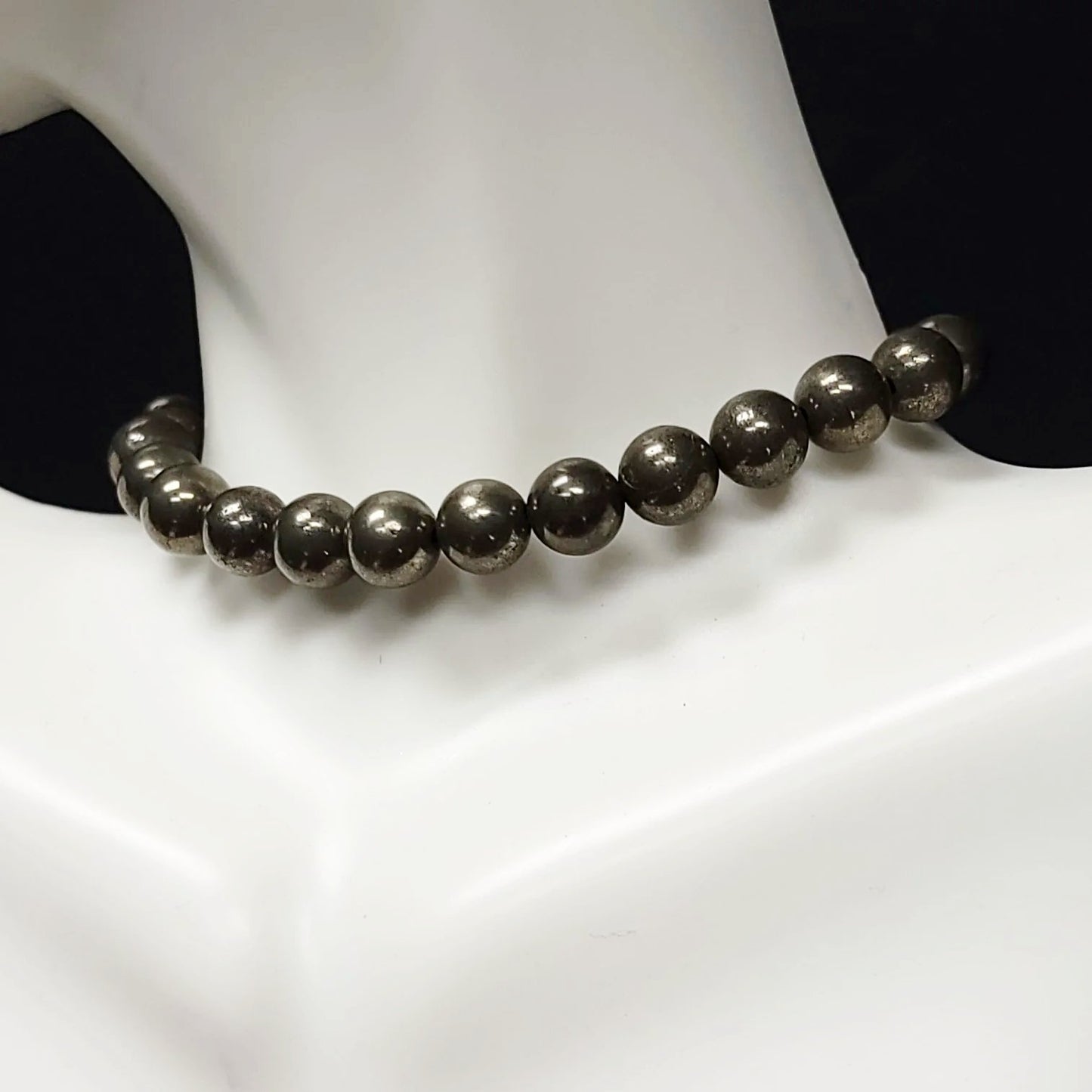 Pyrite Bead Bracelet 8mm - Elevated Metaphysical