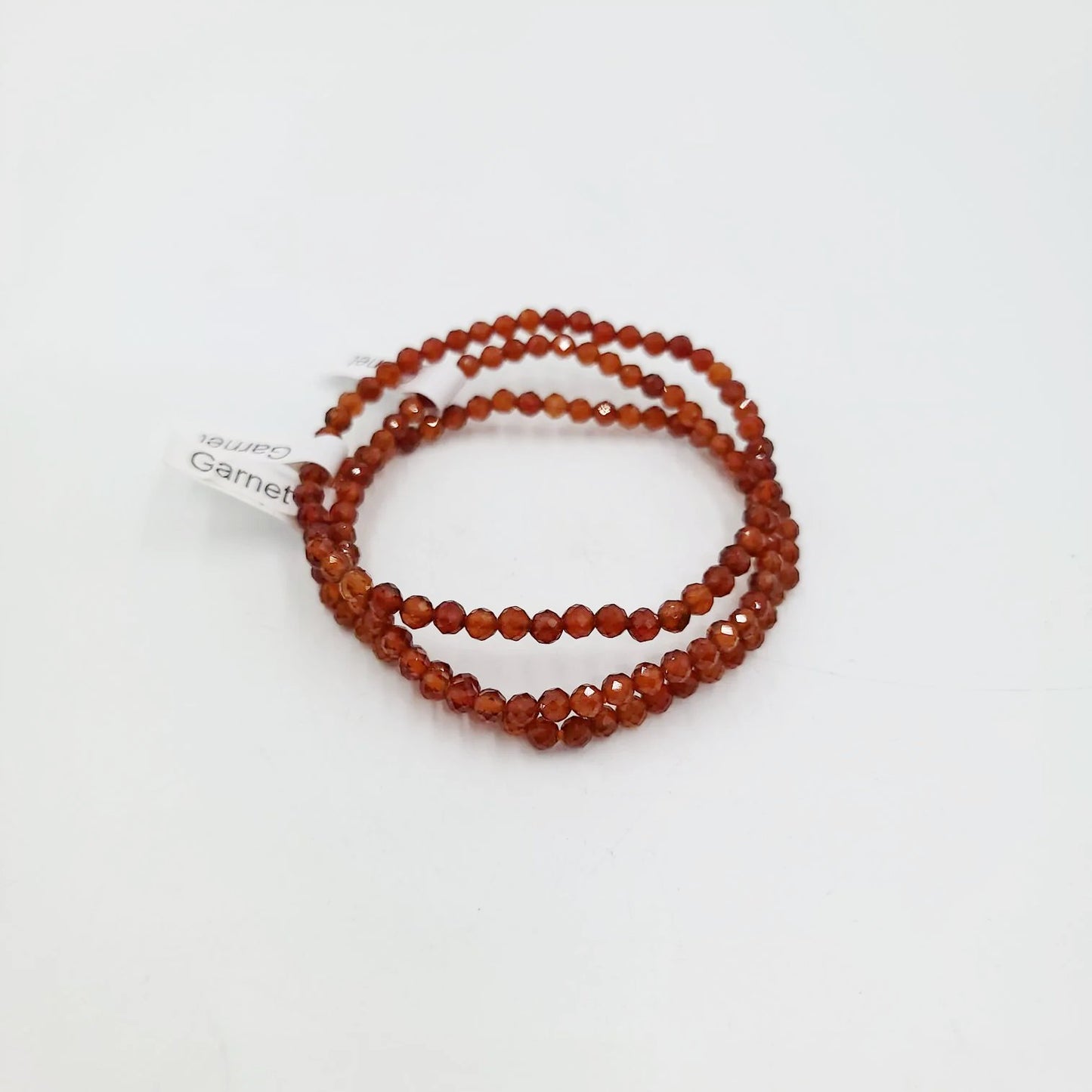 Hessonite Garnet Faceted Bead Bracelet 4mm