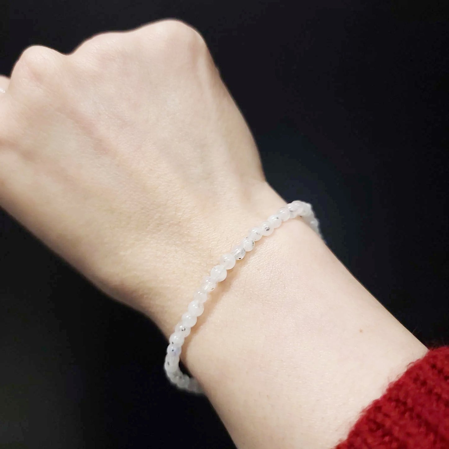 Rainbow Moonstone Bead Bracelet 4mm - Elevated Metaphysical