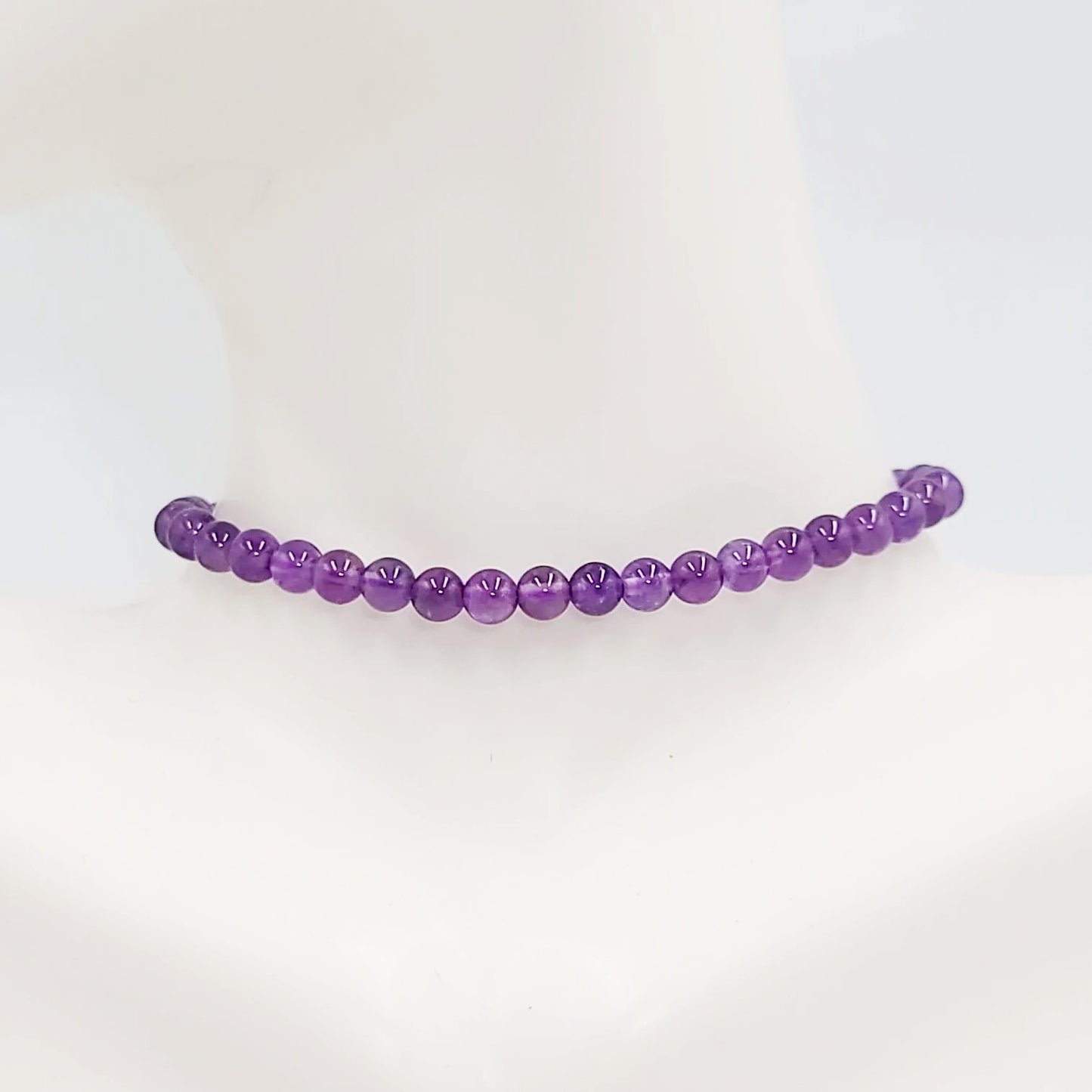 Amethyst Bead Bracelet 4mm - Elevated Metaphysical