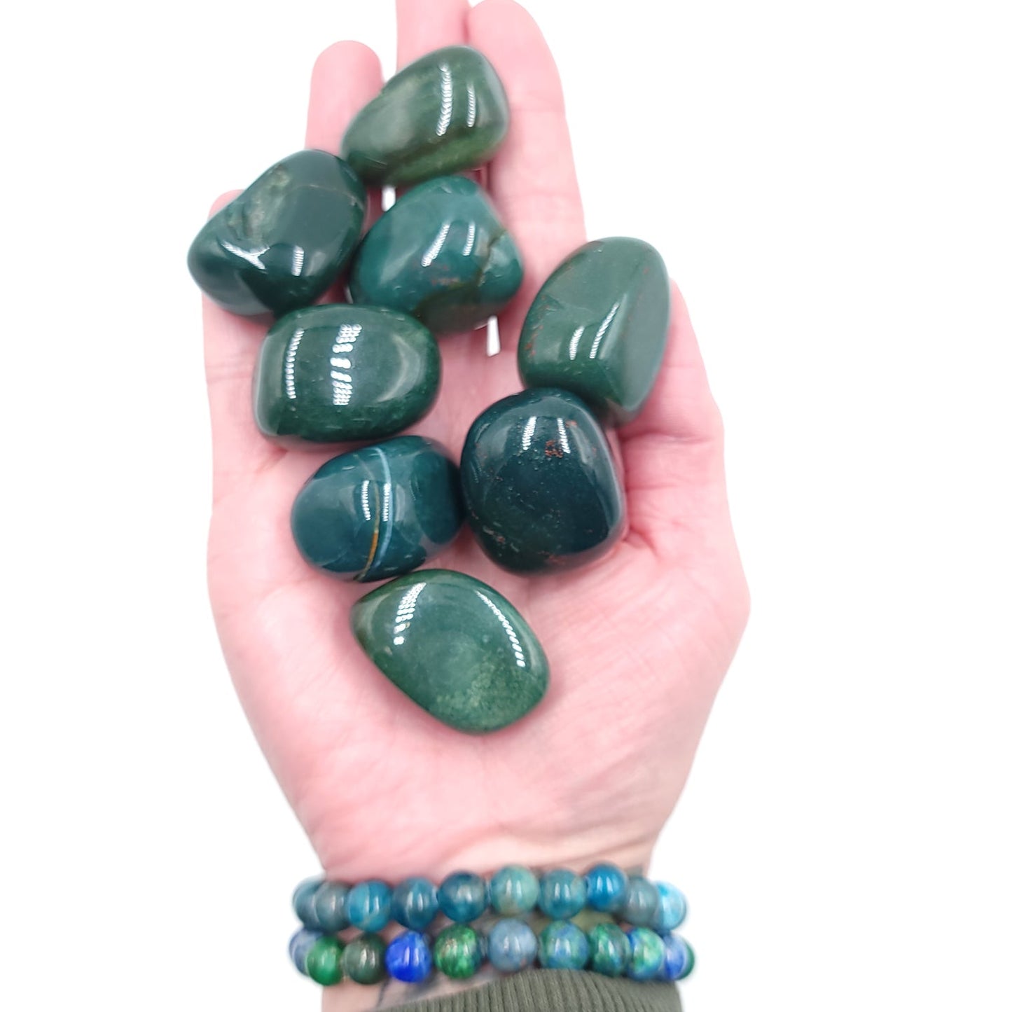 Bloodstone Tumbled Stone Large - Elevated Metaphysical