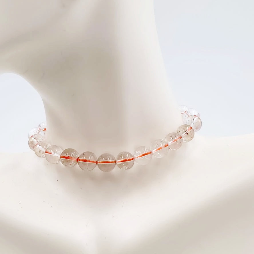 Rutilated Quartz Bead Bracelet 8mm - Elevated Metaphysical