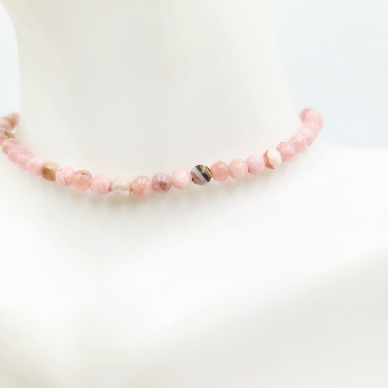 Rhodochrosite Bead Bracelet 4mm - Elevated Metaphysical