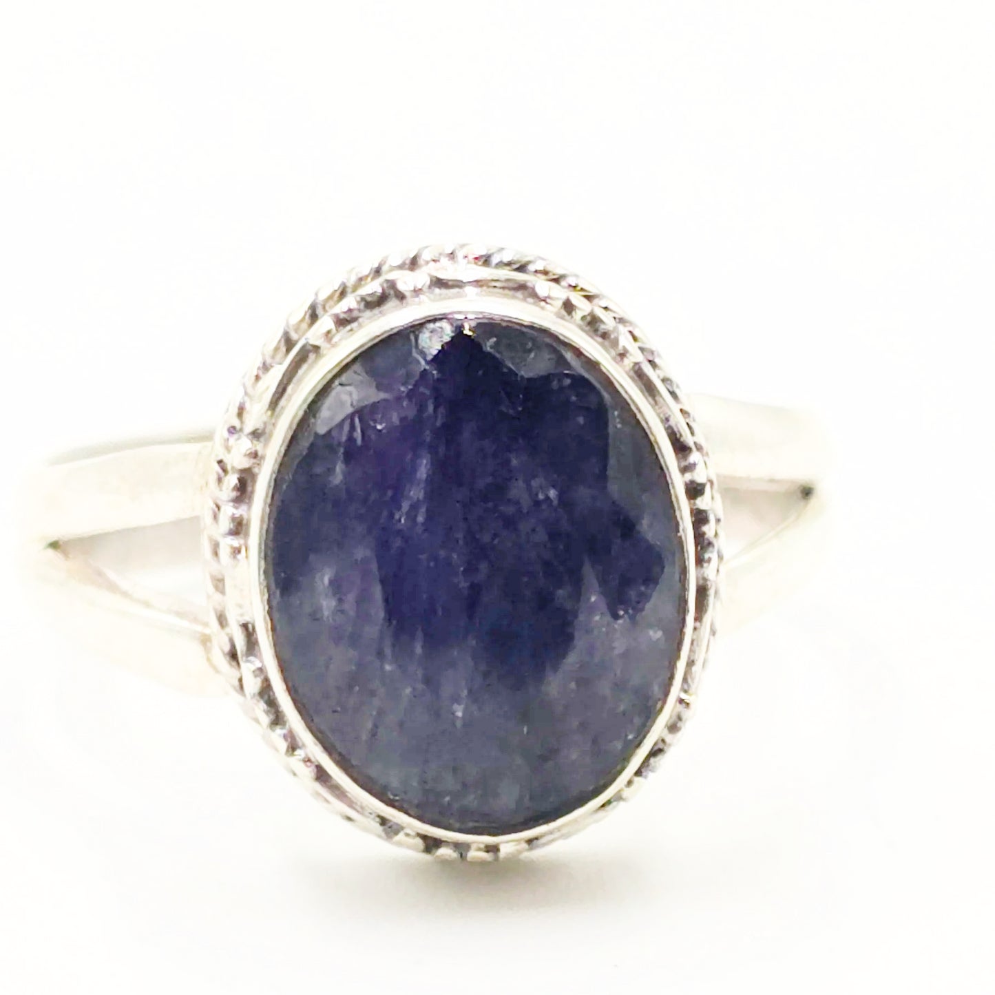 Sapphire Ring Sterling Silver Size 7 Solitaire