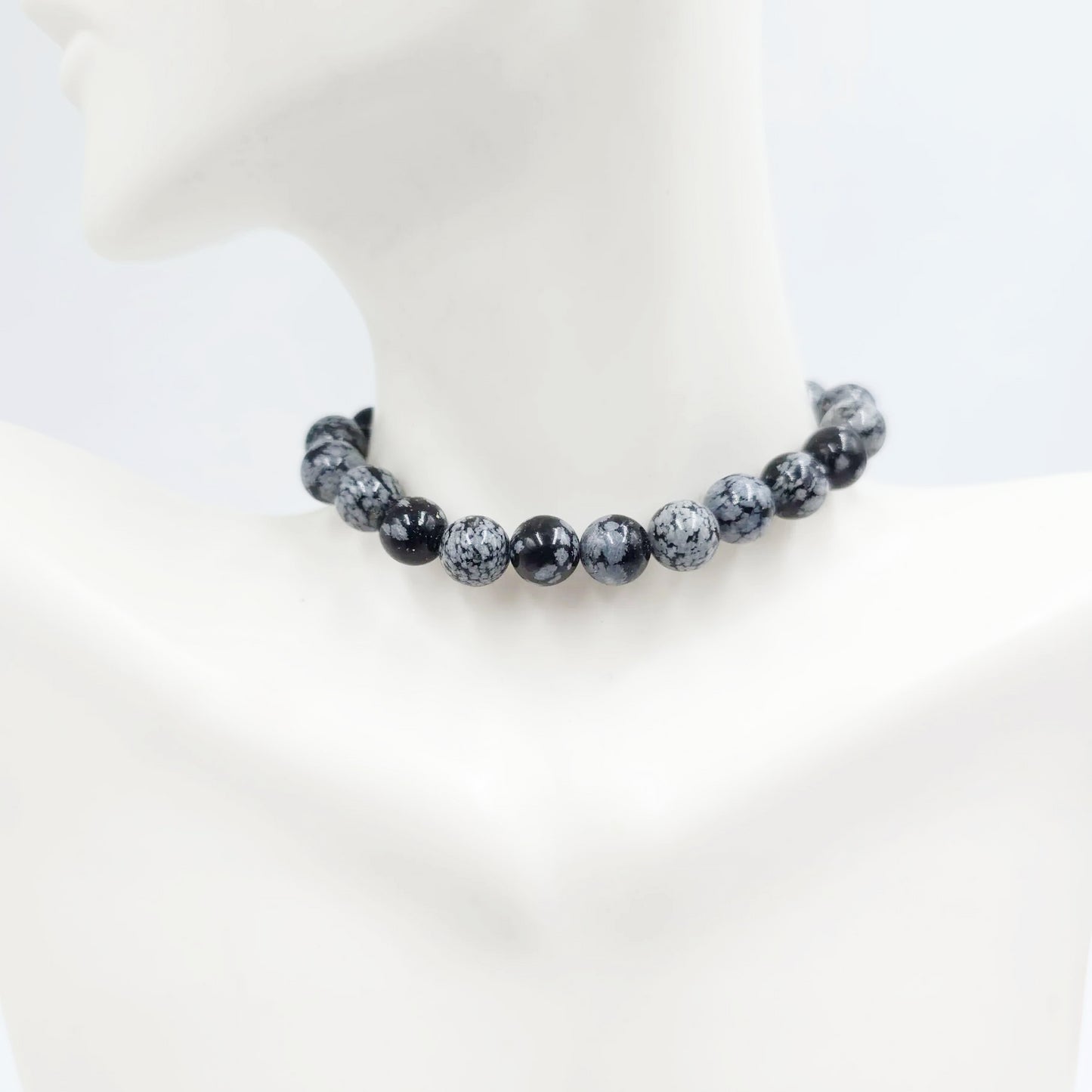 Snowflake Obsidian Bead Bracelet 8mm - Elevated Metaphysical