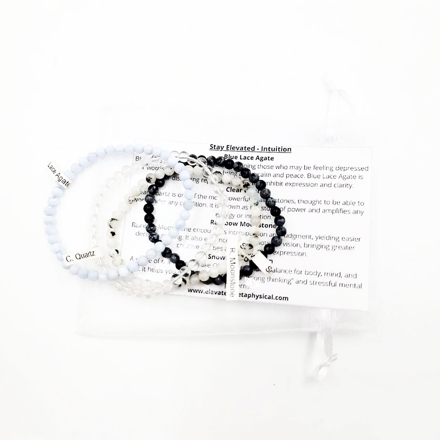 Stay Elevated - Intuition Bracelet Set 4mm Bead Bracelets - Elevated Metaphysical