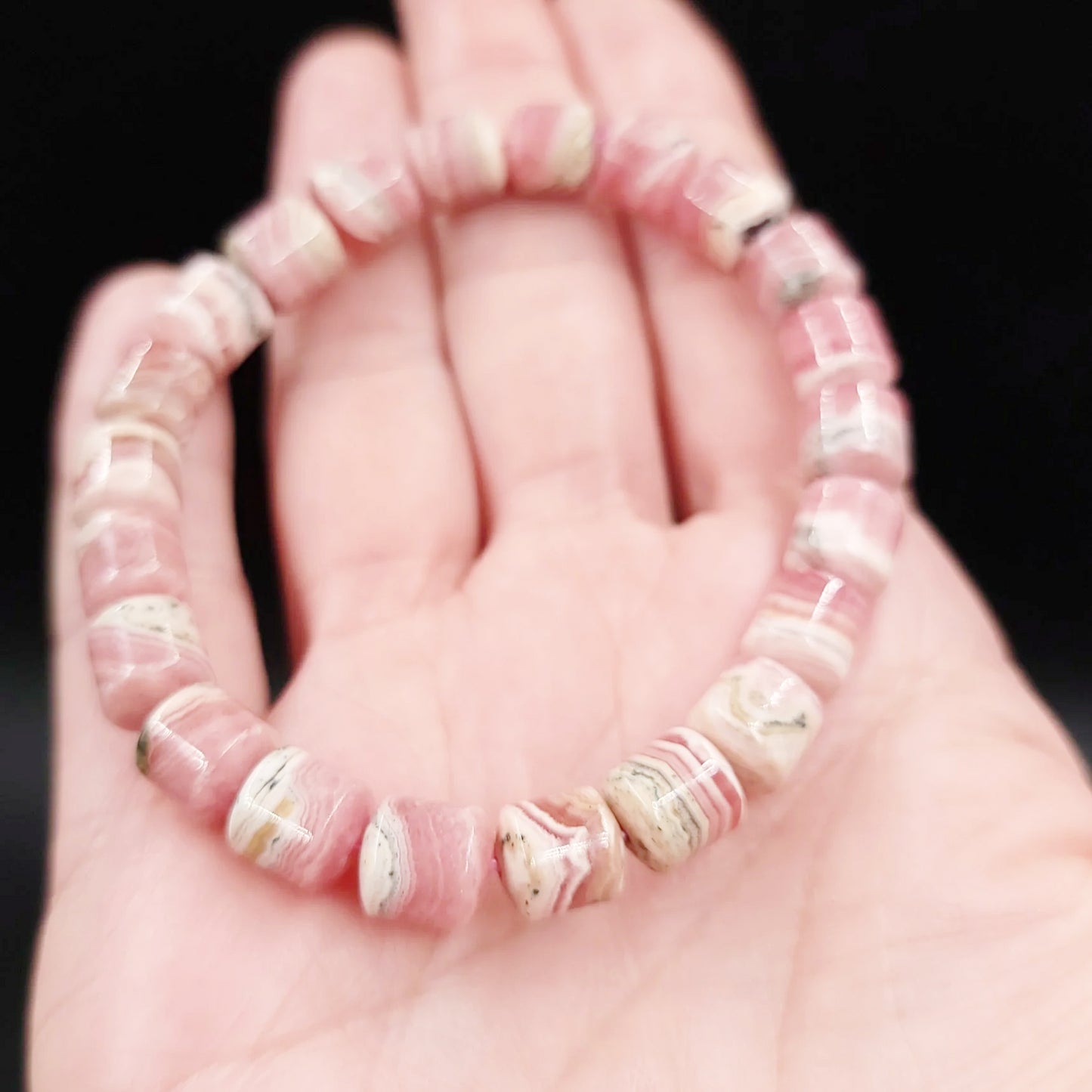 Rhodochrosite Bracelet Tube Bead 8mm