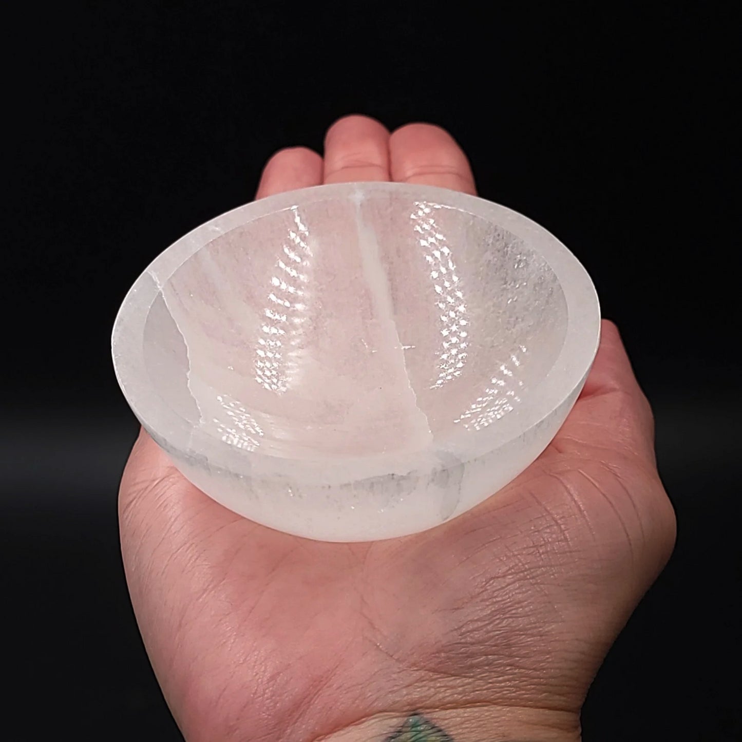 Selenite Bowl Round 3" 8cm Cleansing Charging Tray