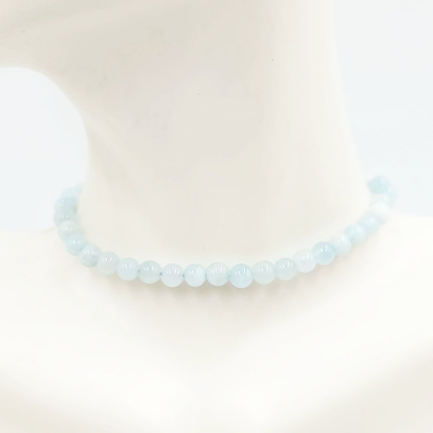 Aquamarine Bracelet 4mm Bead Bracelet - Elevated Metaphysical