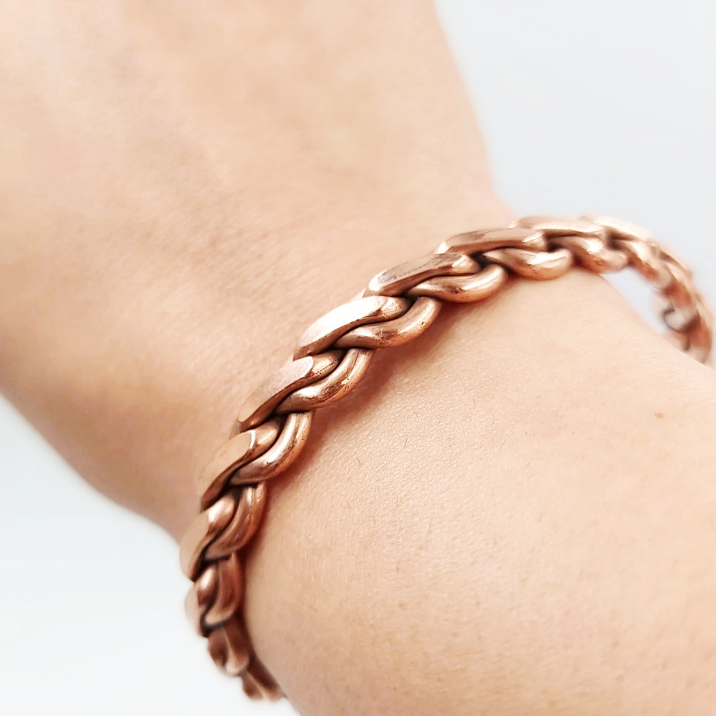 Copper Bracelet Braided Cuff Bracelet