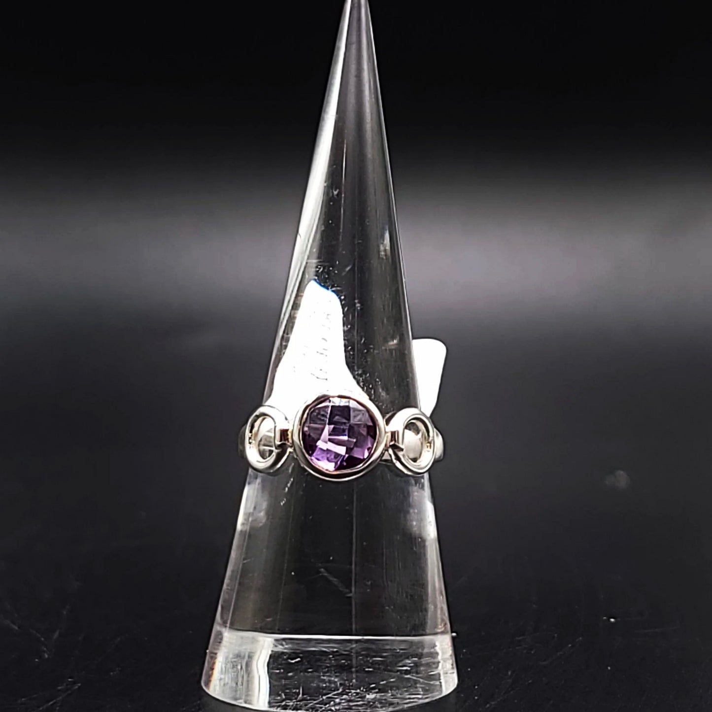 Amethyst Infinity Ring Sterling Silver Size 8