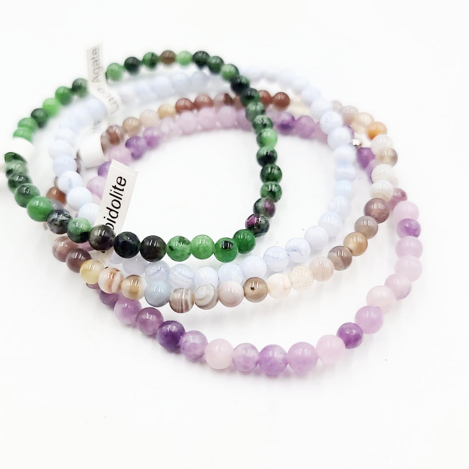 It Hurts to Breathe - Grief Bracelet Set 4mm Bead Bracelets - Elevated Metaphysical