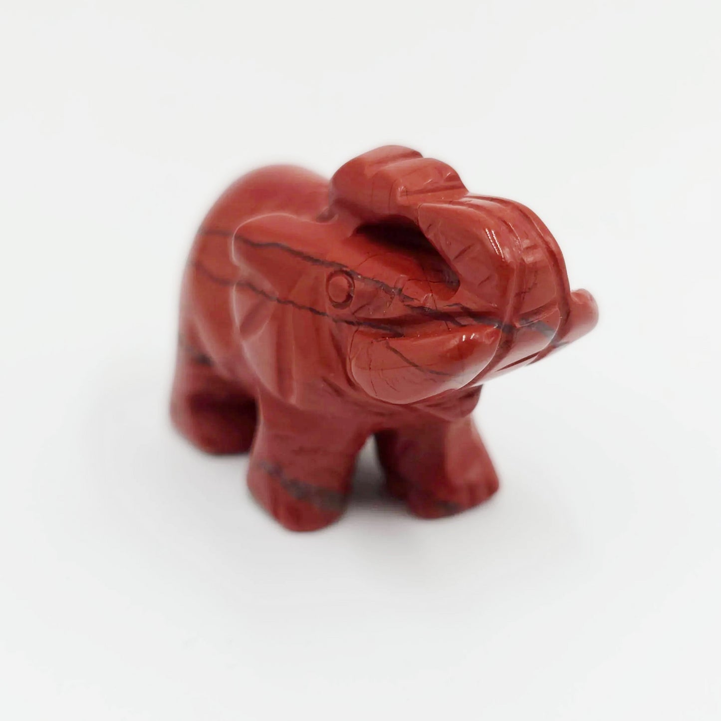 Red Jasper Elephant Figurine 2" 50mm - Elevated Metaphysical