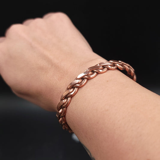 Copper Bracelet Braided Cuff Bracelet