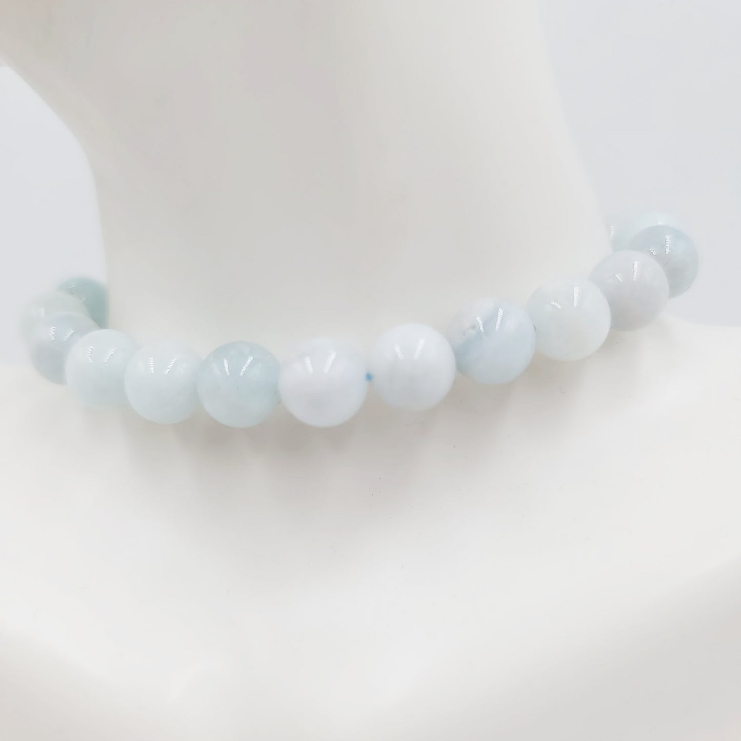 Aquamarine Bracelet 8mm Bead Bracelet