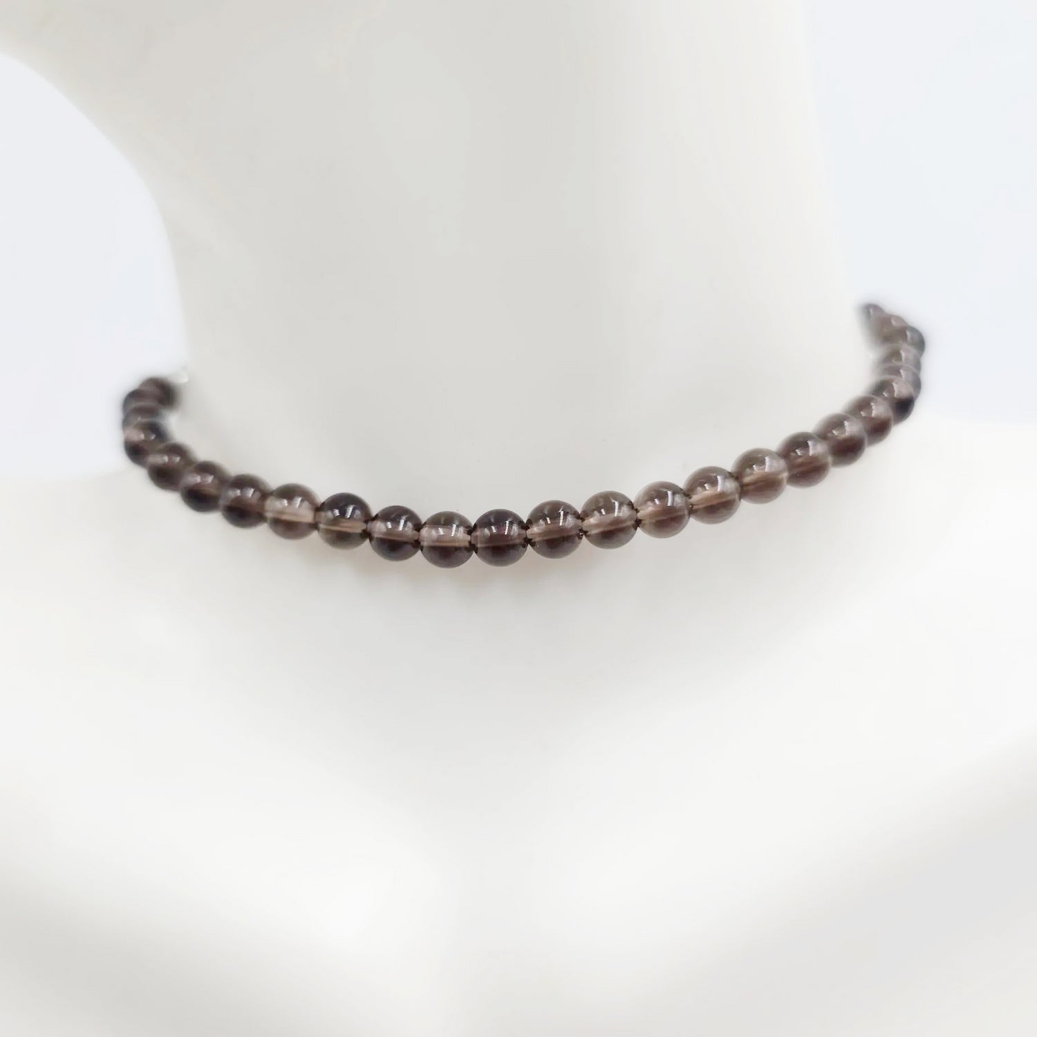 Smoky Quartz Bead Bracelet 4mm - Elevated Metaphysical