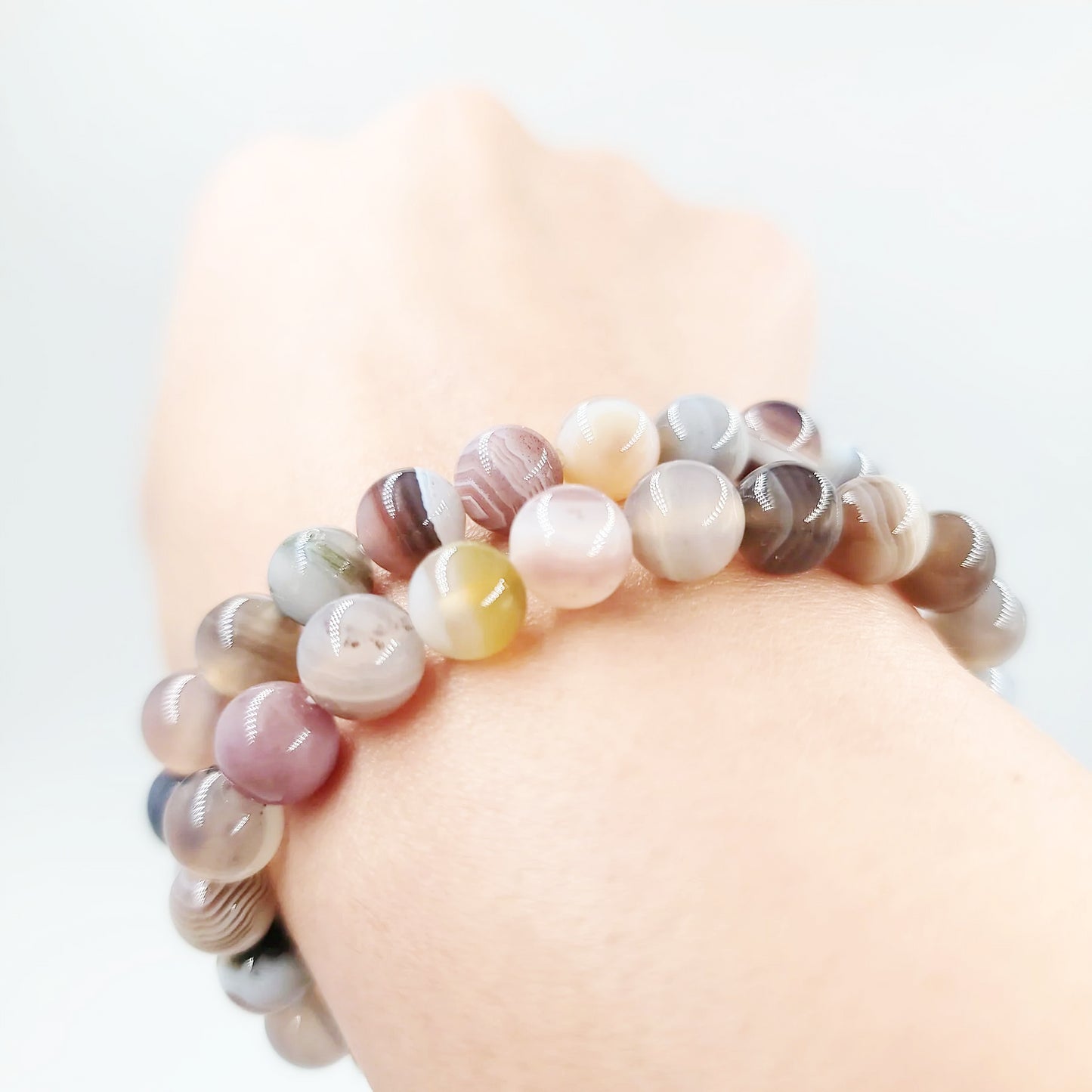 Botswana Agate Bracelet 8mm Bead Bracelet