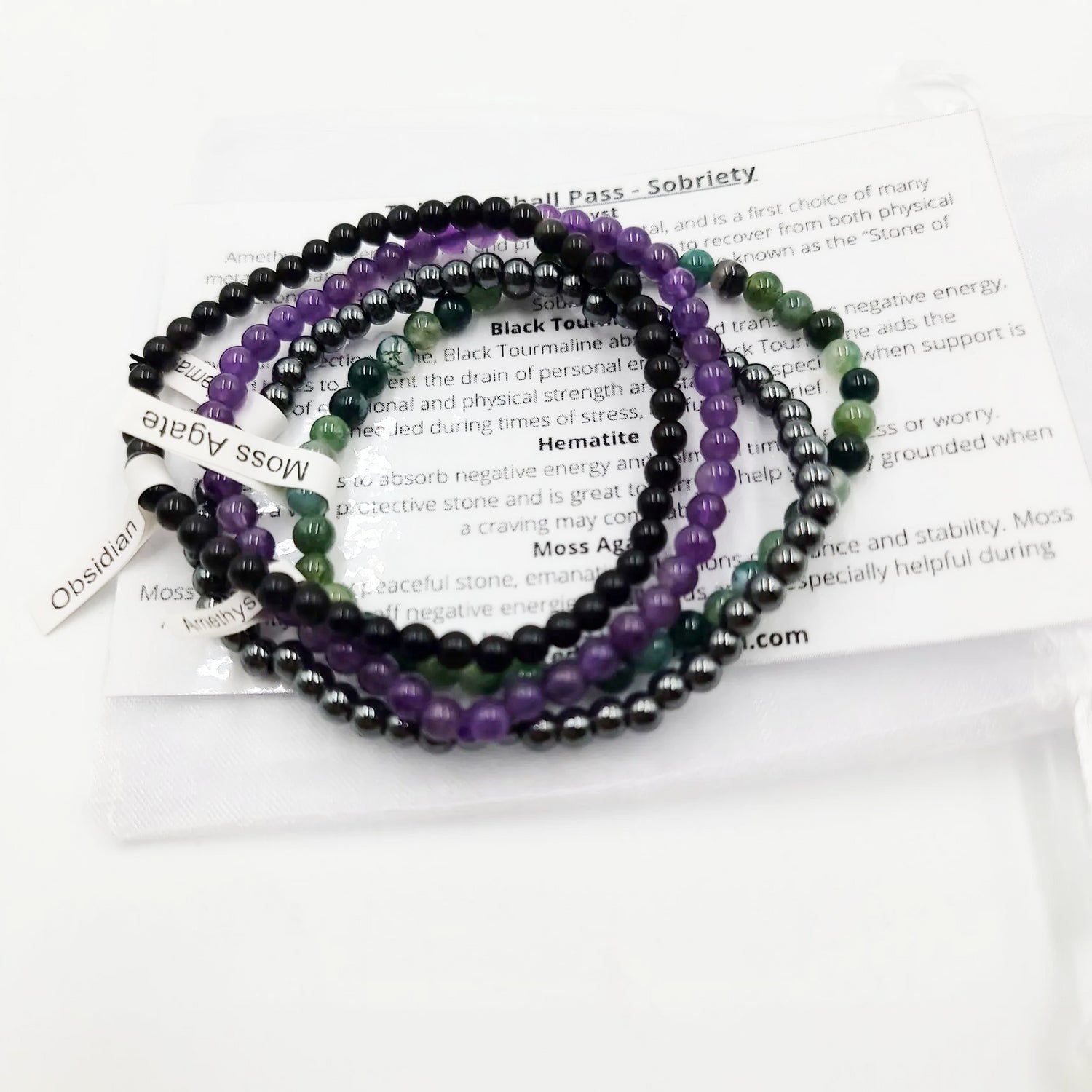 This Too Shall Pass - Sobriety Bracelet Set 4mm Bead Bracelets - Elevated Metaphysical