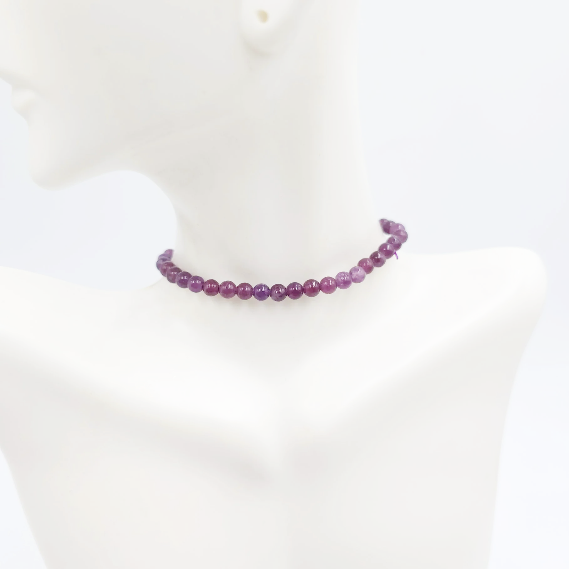 Lepidolite Bead Bracelet 4mm - Elevated Metaphysical