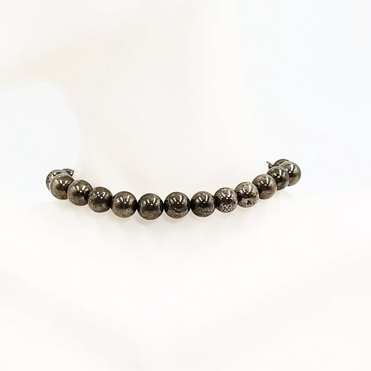 Pyrite Bead Bracelet 8mm - Elevated Metaphysical