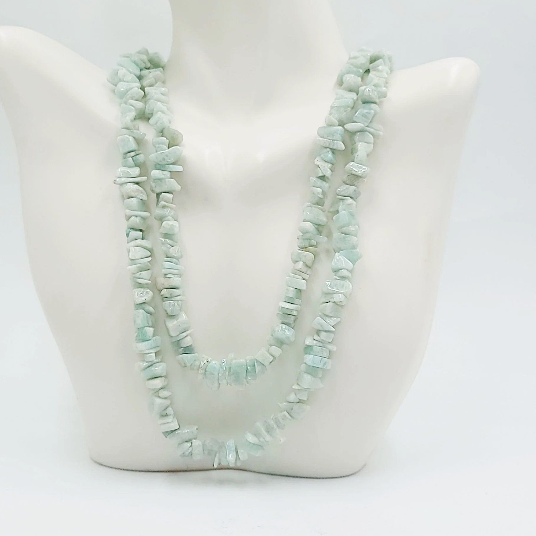 Amazonite Chip Necklace 32" - Elevated Metaphysical