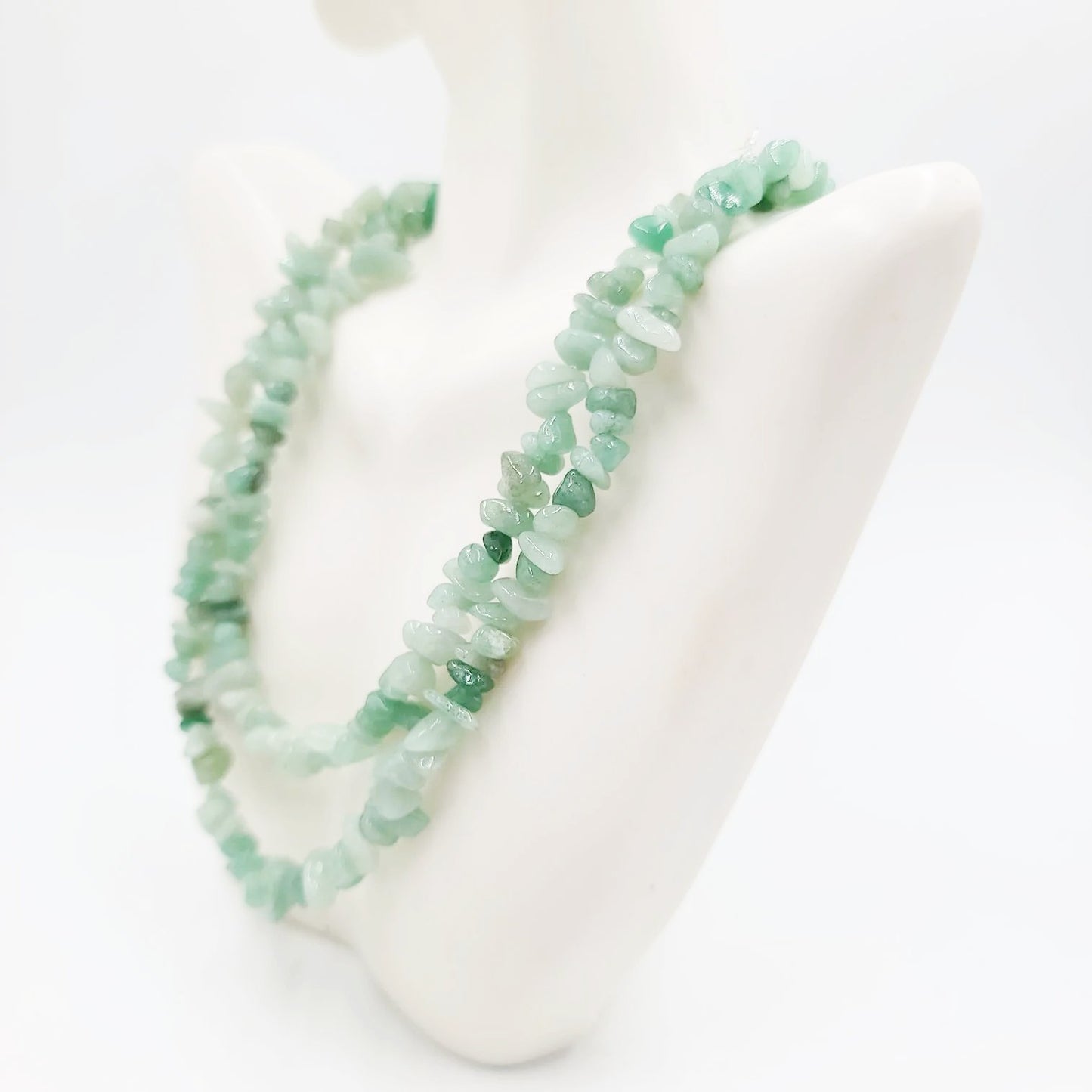 Green Aventurine Chip Necklace 32"