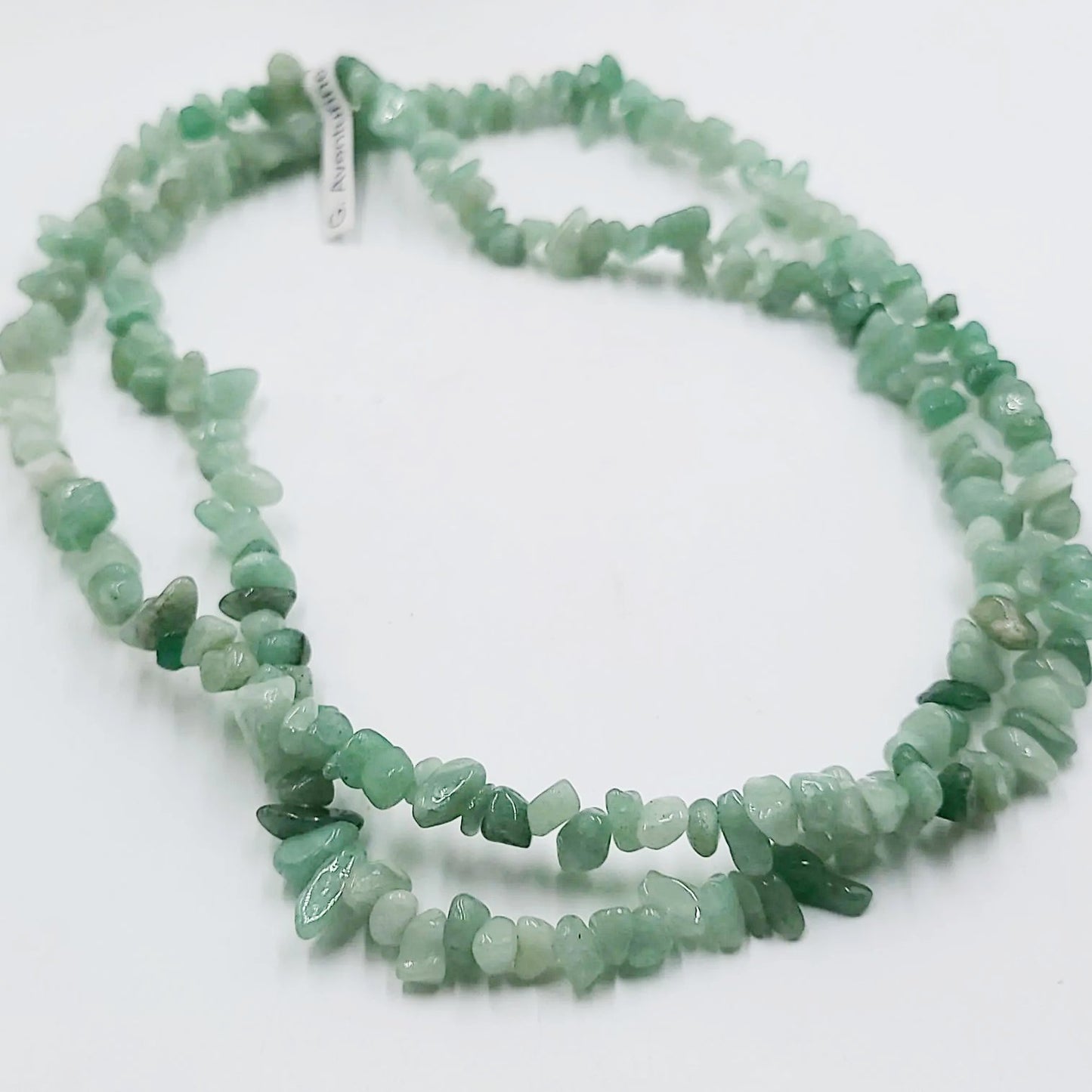 Green Aventurine Chip Necklace 32"